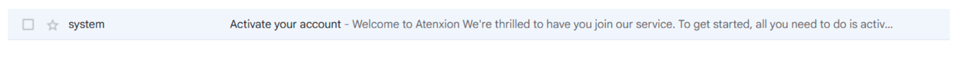 Activation Email