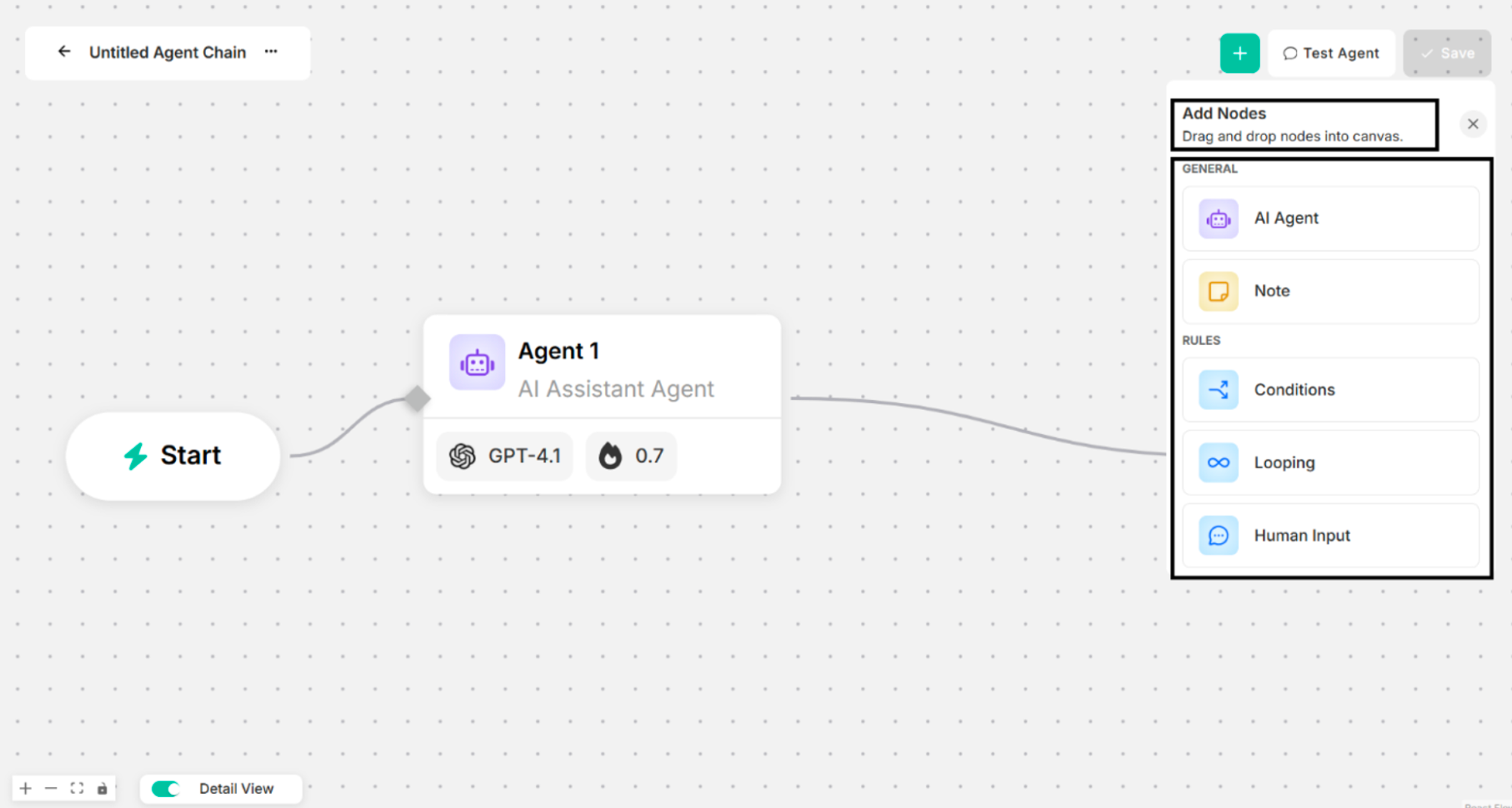Add Nodes after clicking "Plus" Sign Button on the Canvas