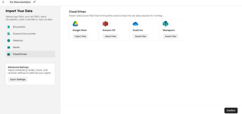 Cloud Services the system supports