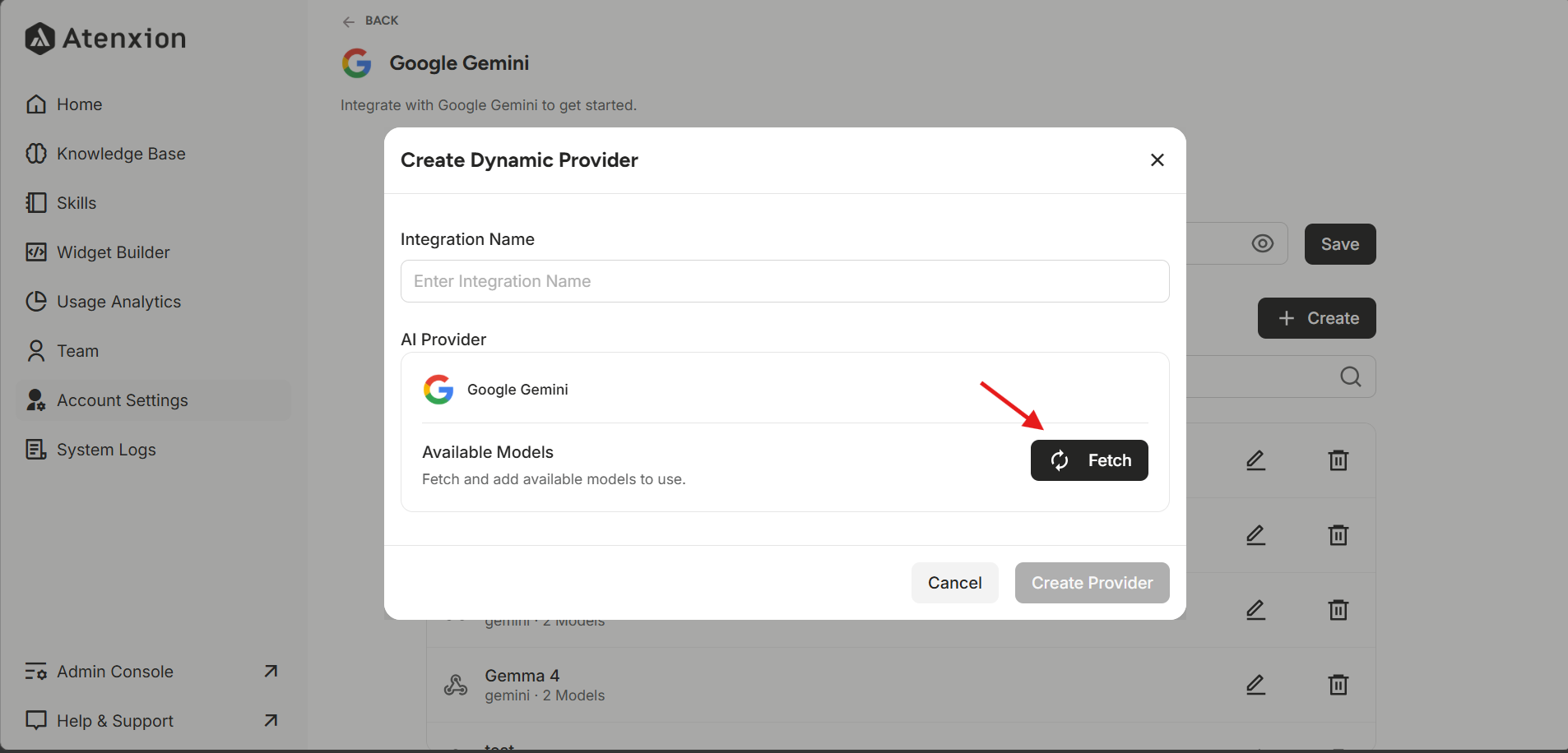 Figure : Creating a Dynamic Provider