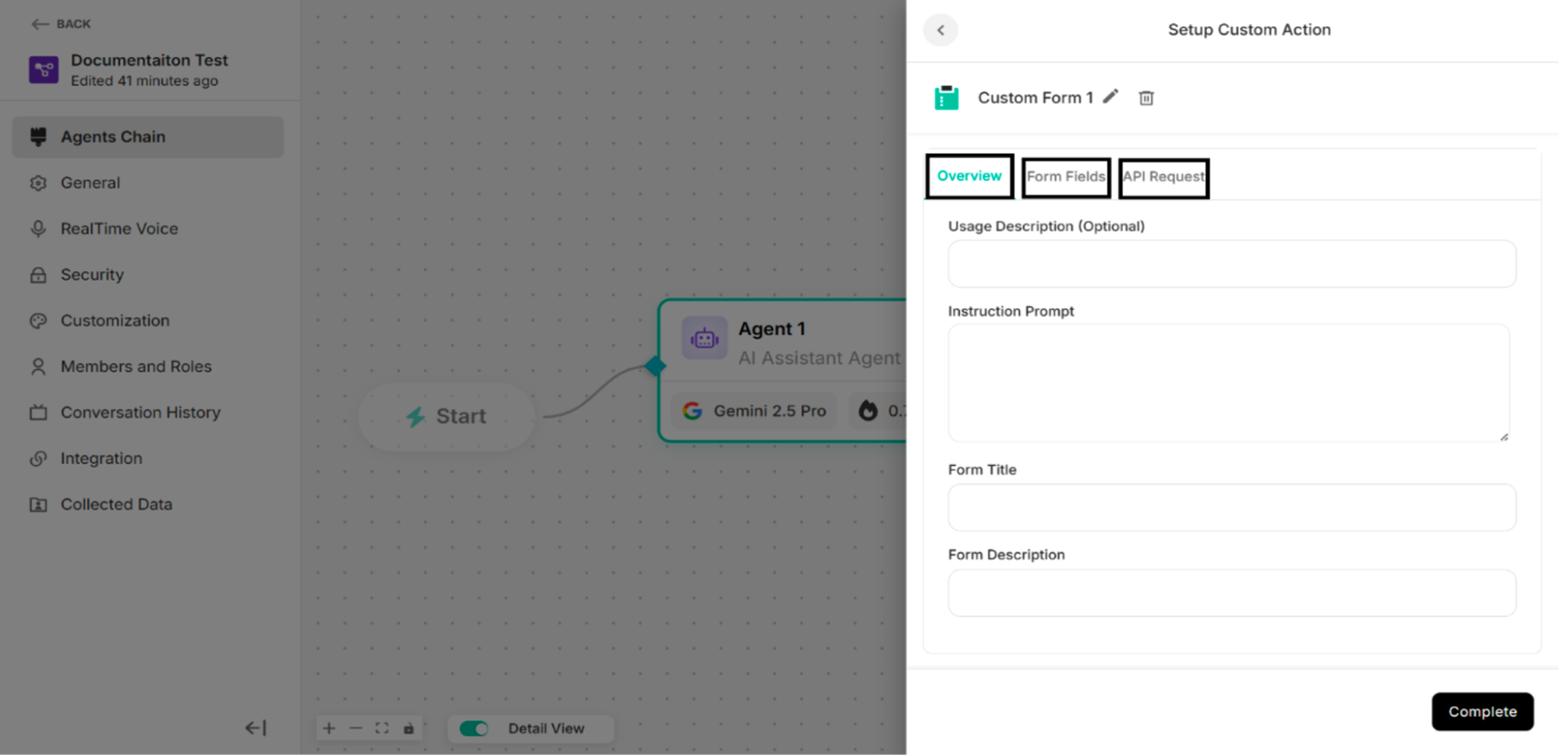 Custom Form Interface