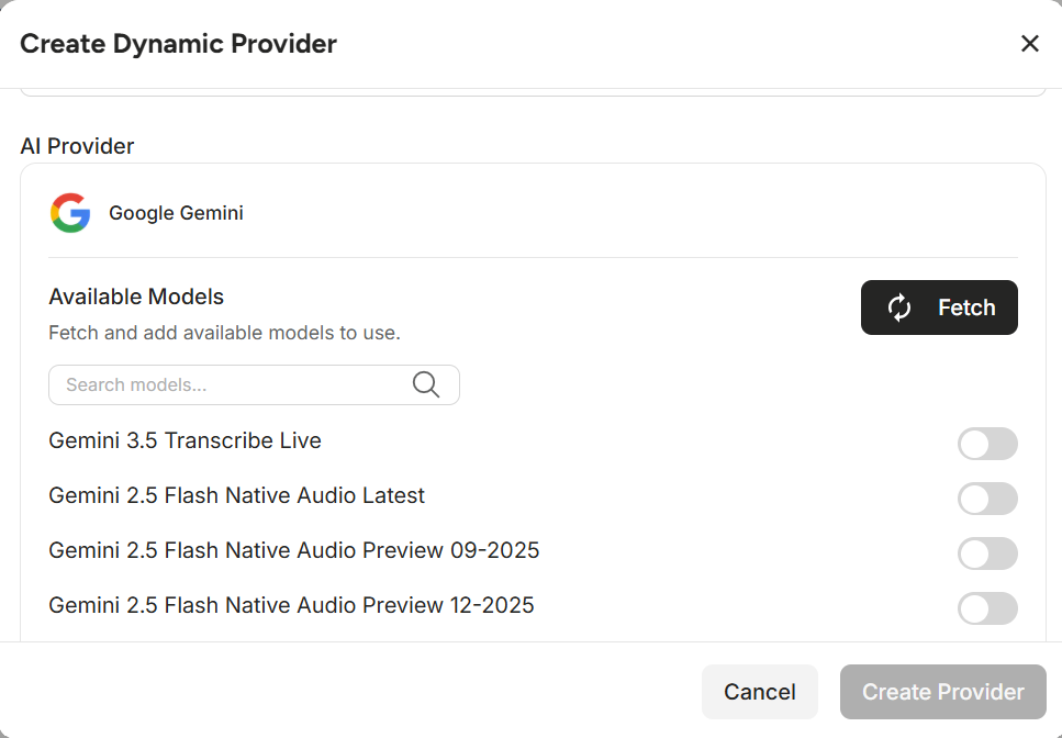 Figure : Fetching Available Models