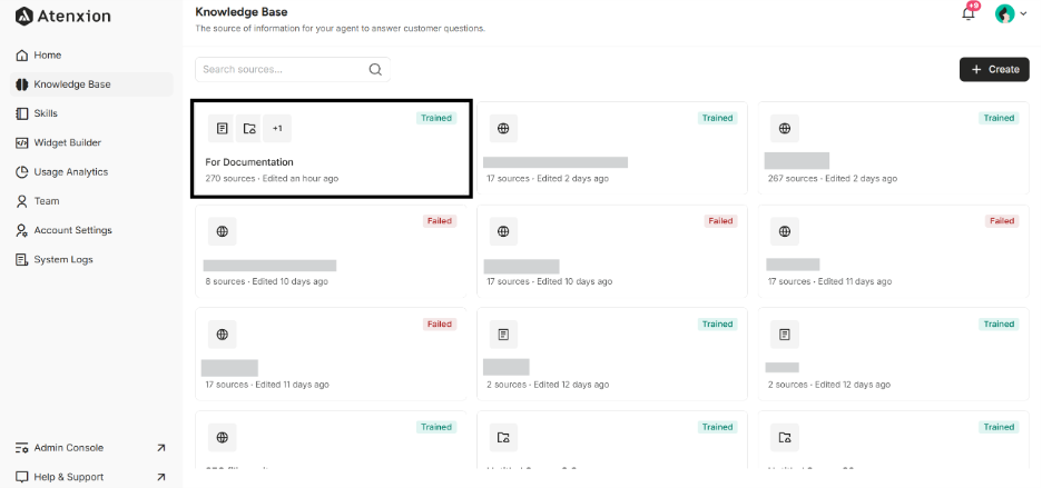 Highlight the Knowledge Base to delete