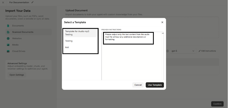 Highlighting the Pre-built Templates
