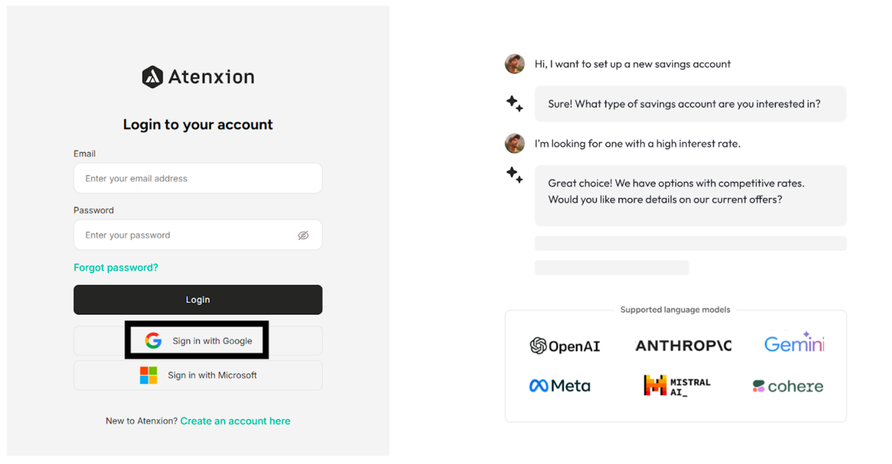 Login Page with SSO Options (Google)