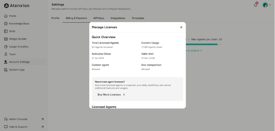 Manage Button of Billing and Payment Interface of Account Settings