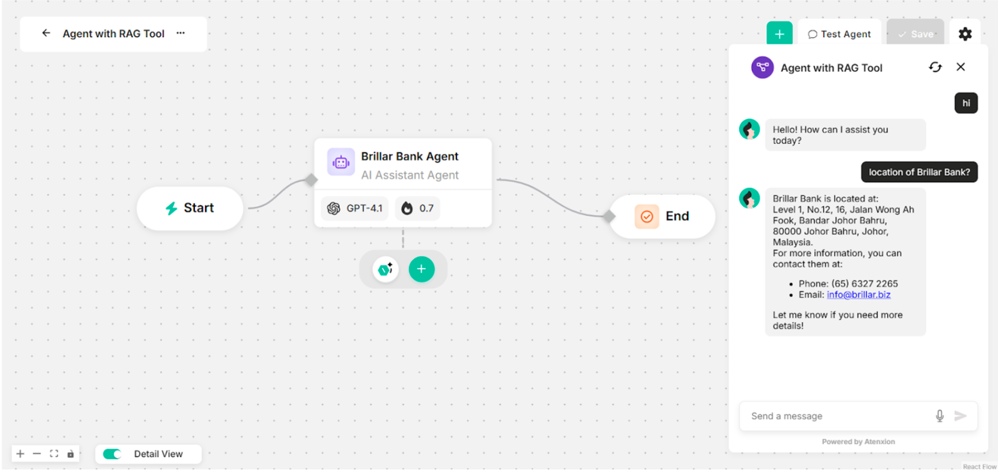 Showing Some Questions and Answers in Canvas (with RAG Tool)