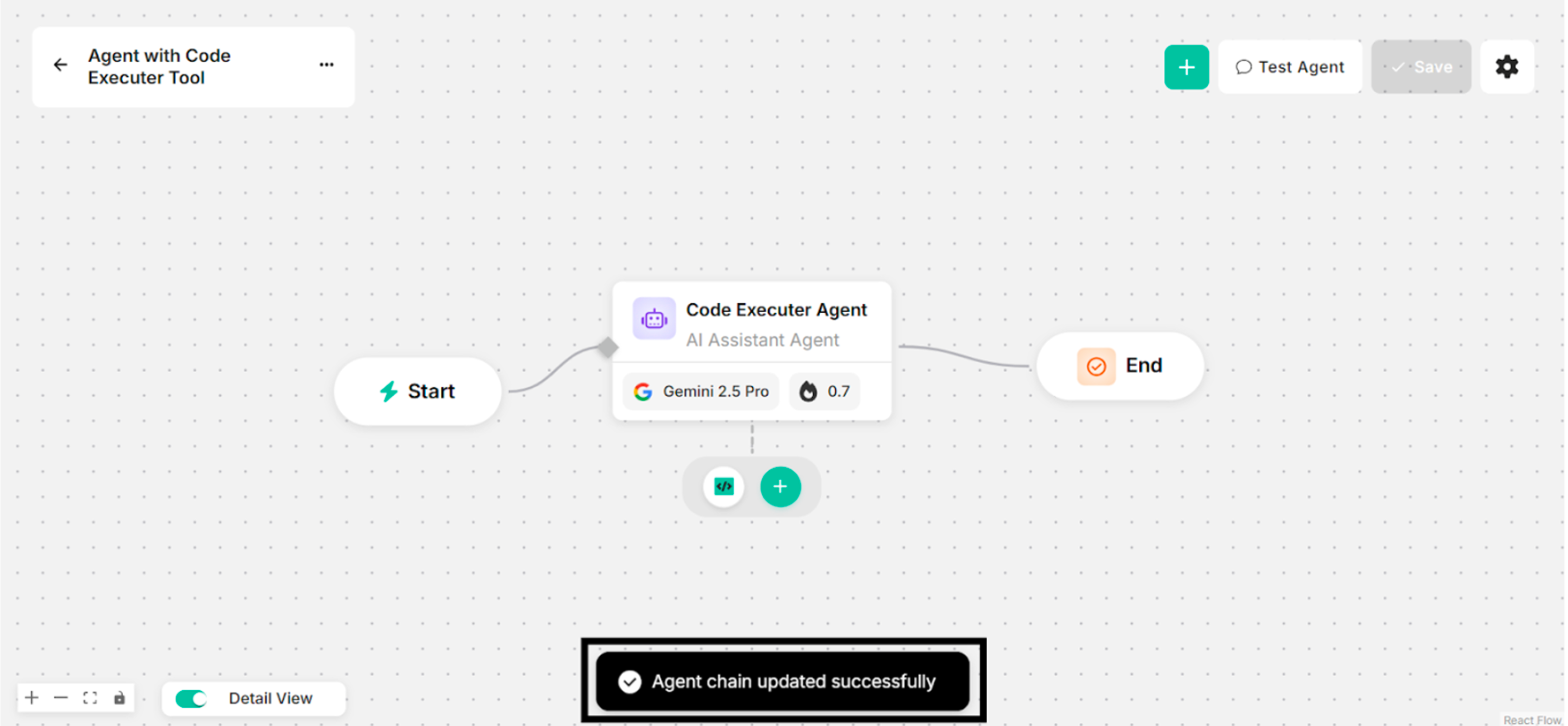 Showing Success Message with Code Executer Tool for Clicking Save Button