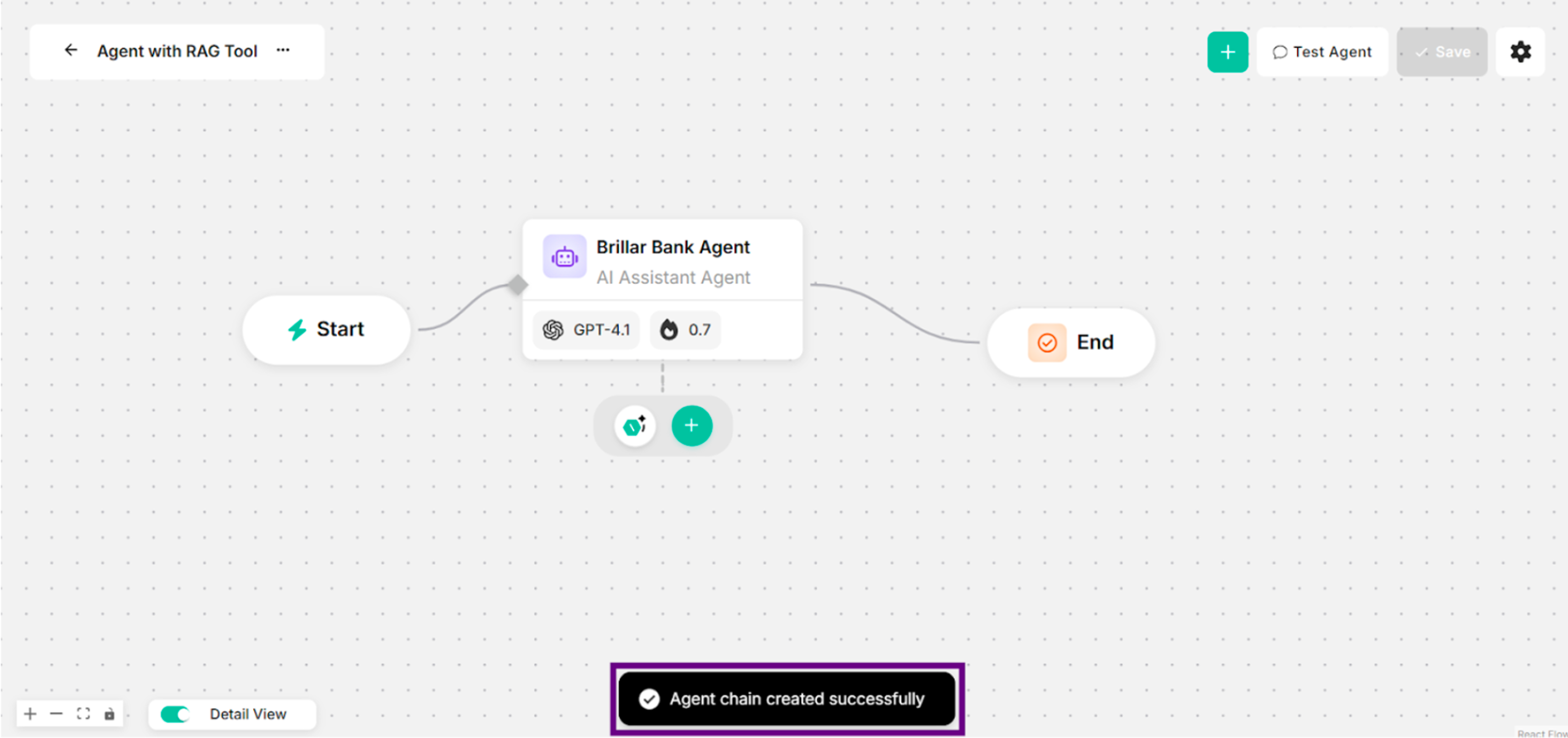 Showing Success Message with RAG Tool for Clicking Save Button