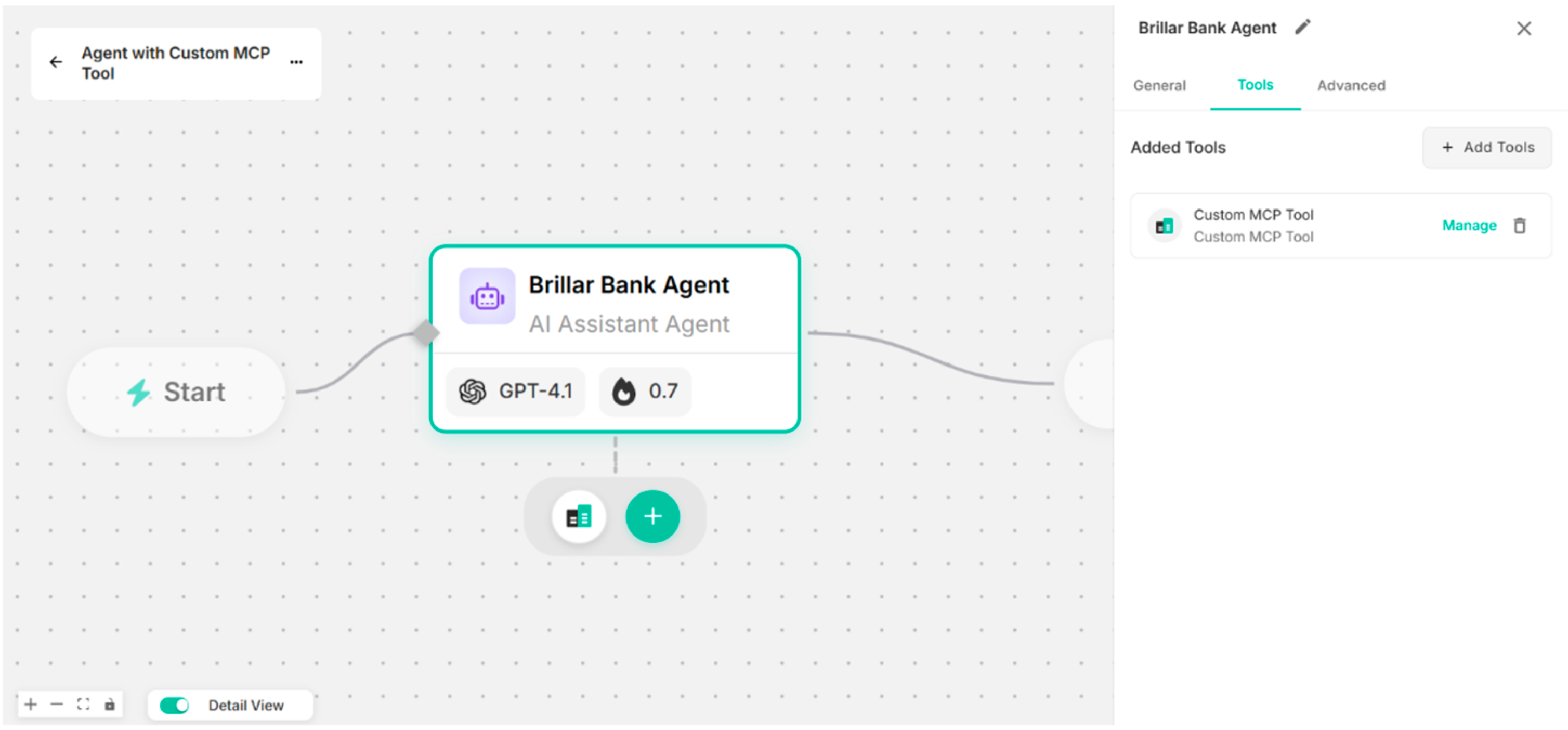 Showing the Canvas with the Created Custom MCP Tool