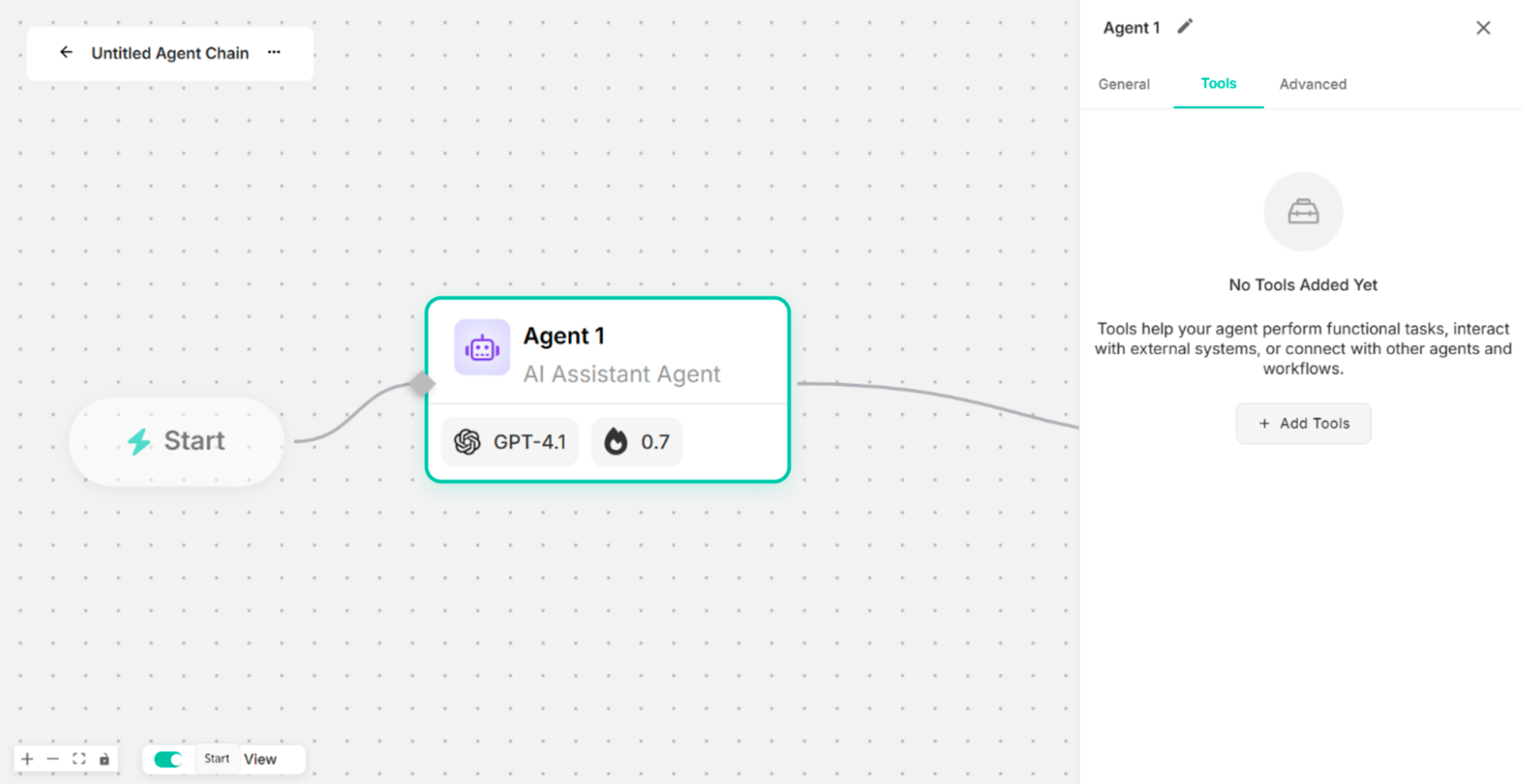 Tools Node Configuration Drawer