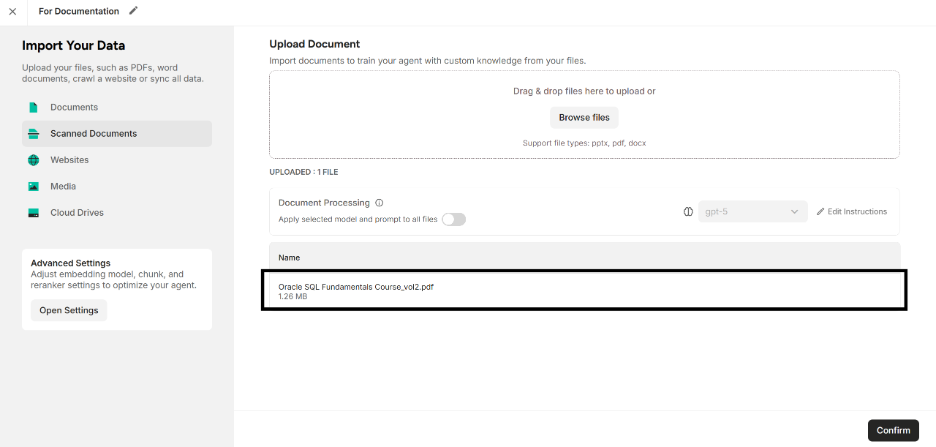 Uploaded PDF File from the Scanned Documents 