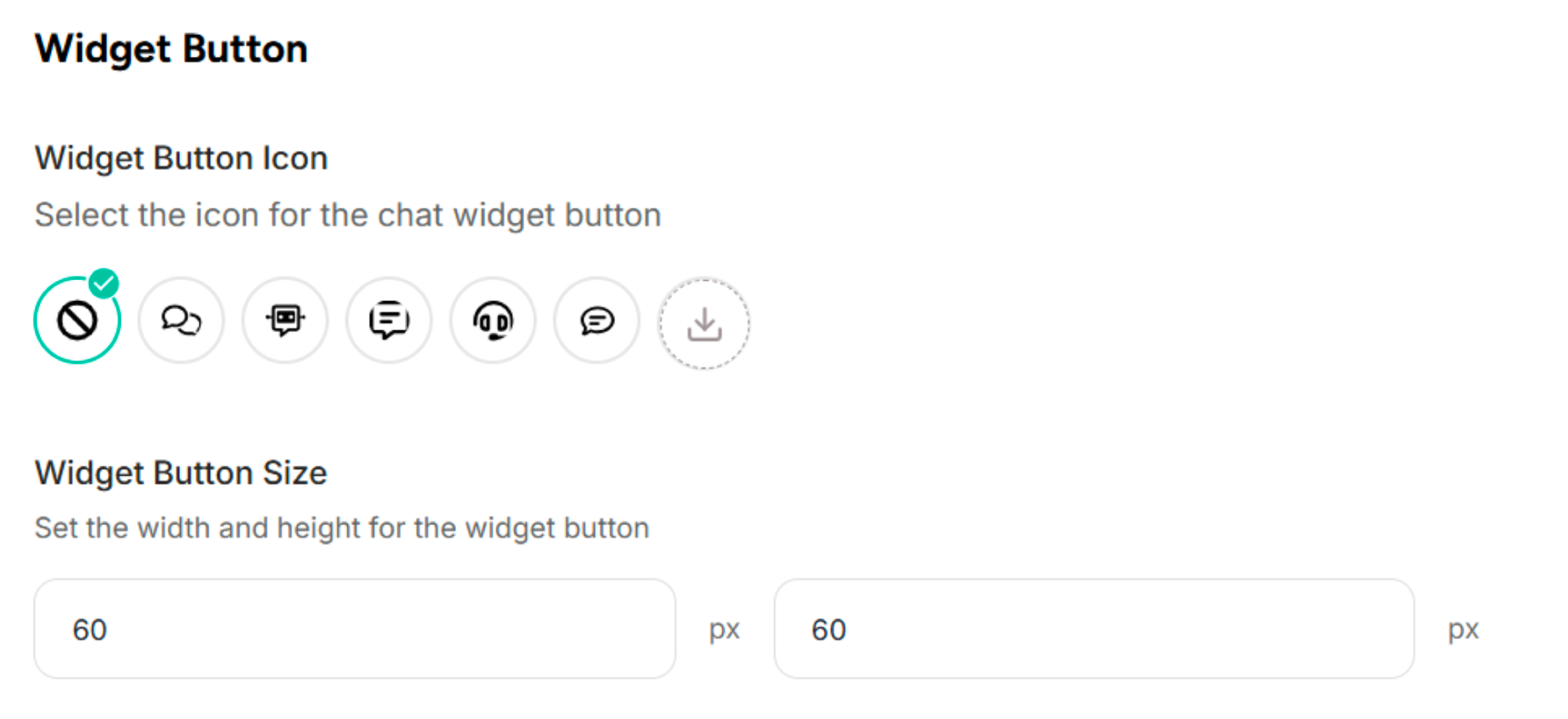Widget Button Section