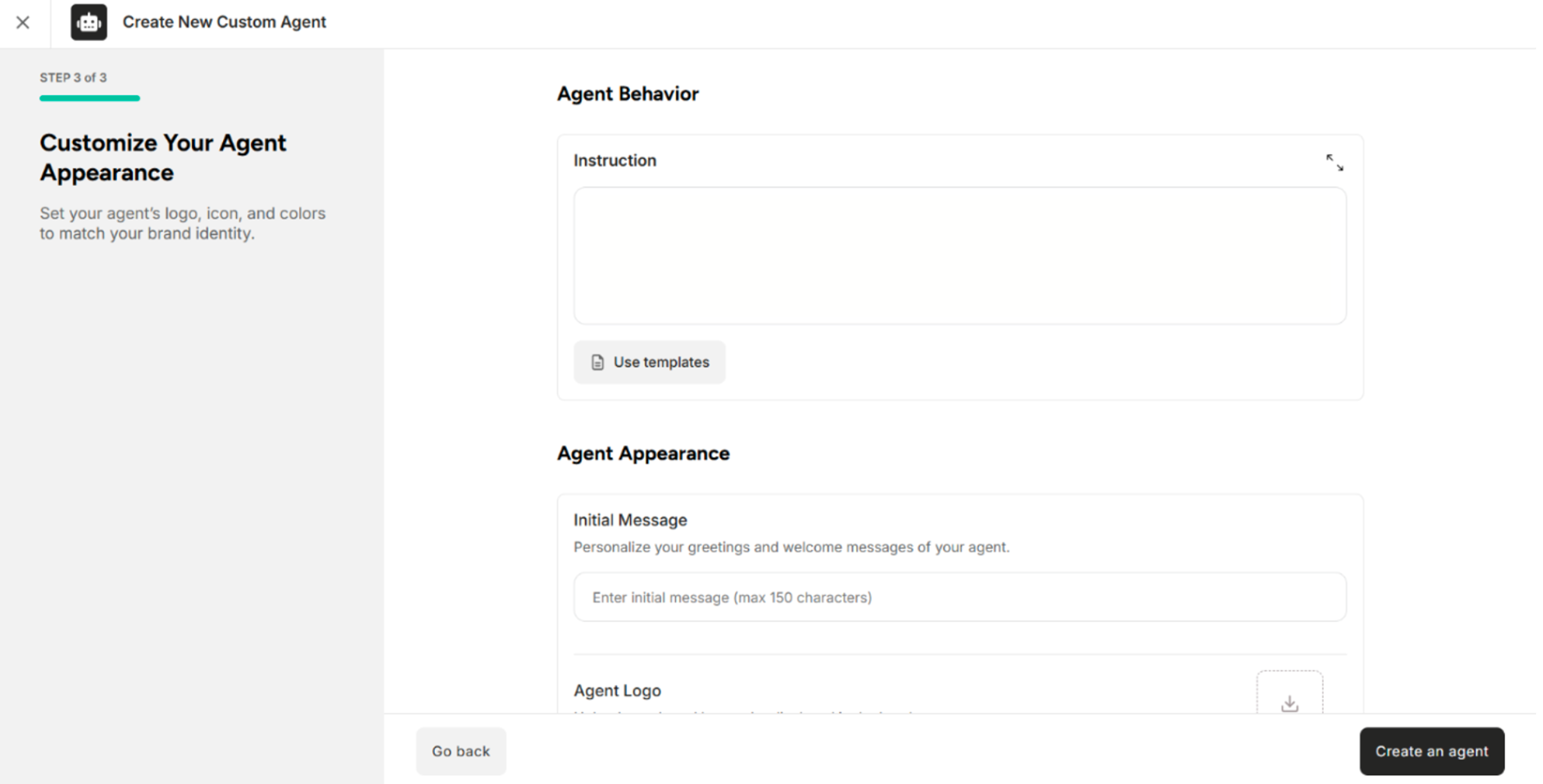 Customize Your Agent Appearance section