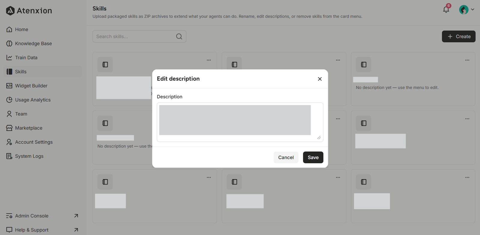 Edit Description Window