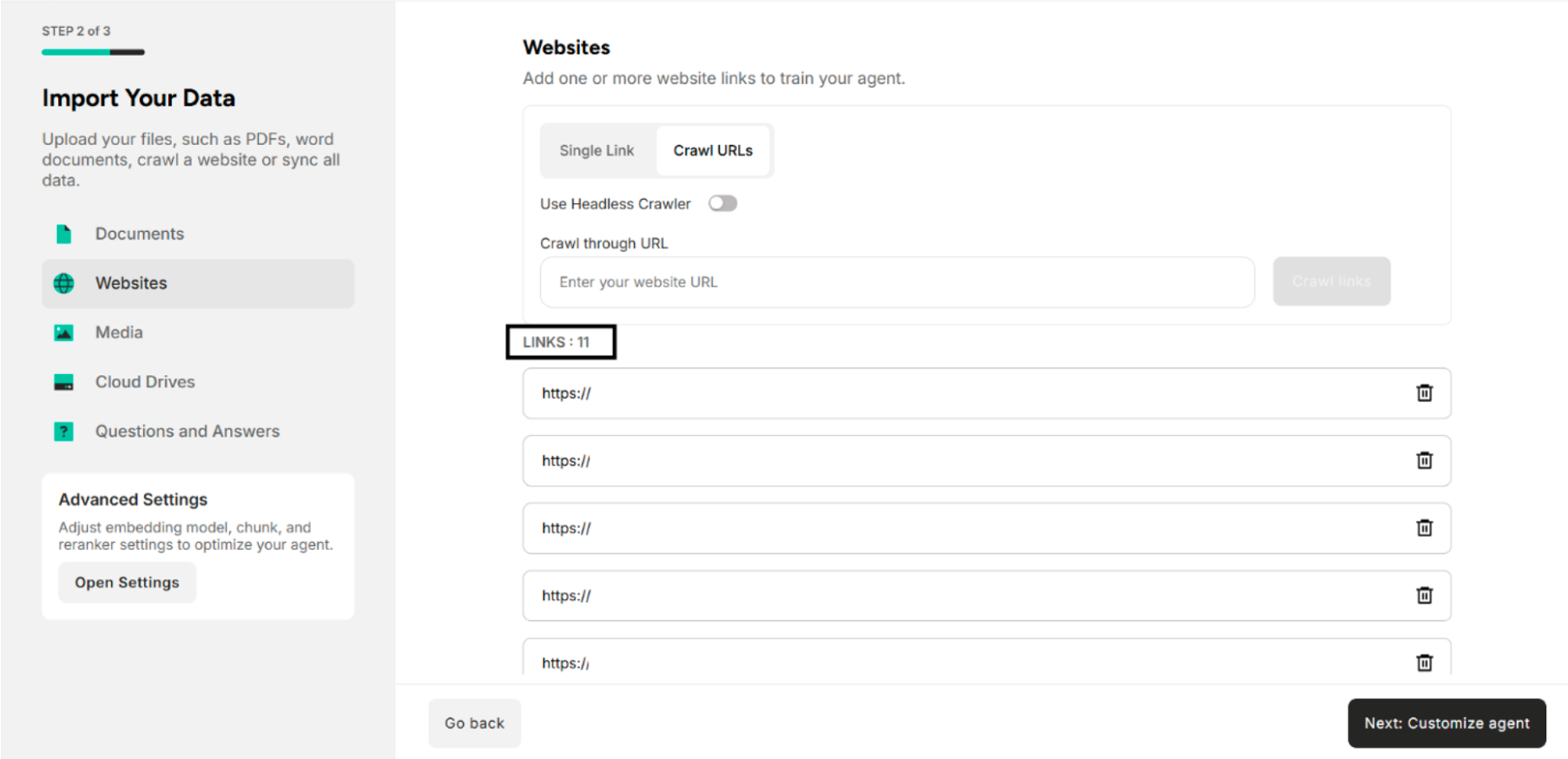 The Crawled URLs Links by Crawl URLs