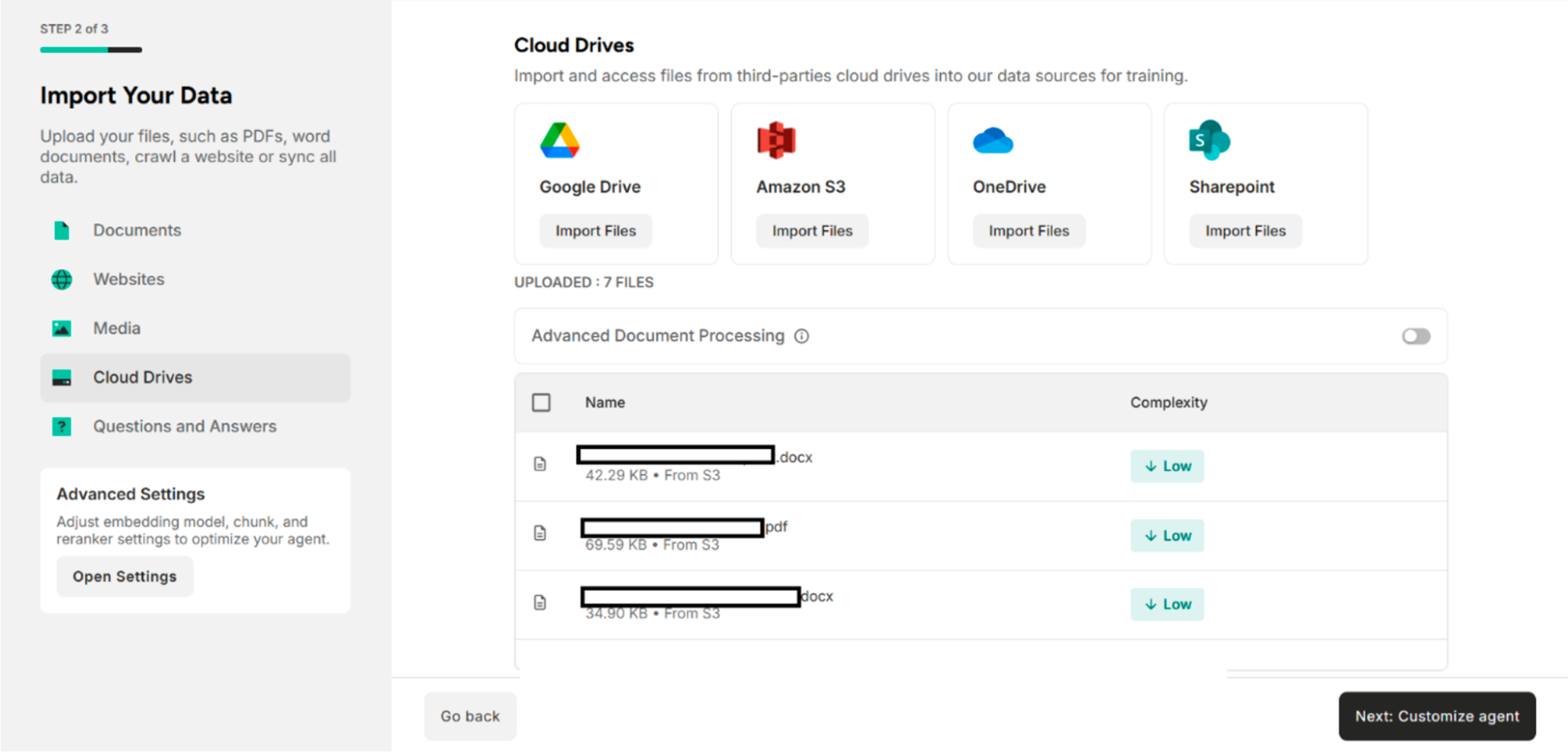 The Uploaded Files from the Amazon S3 Buckets