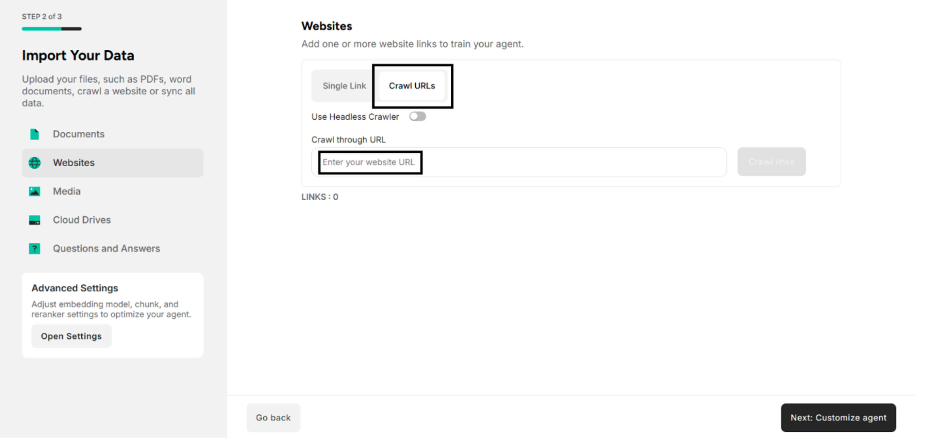 Websites Section by Web Crawler