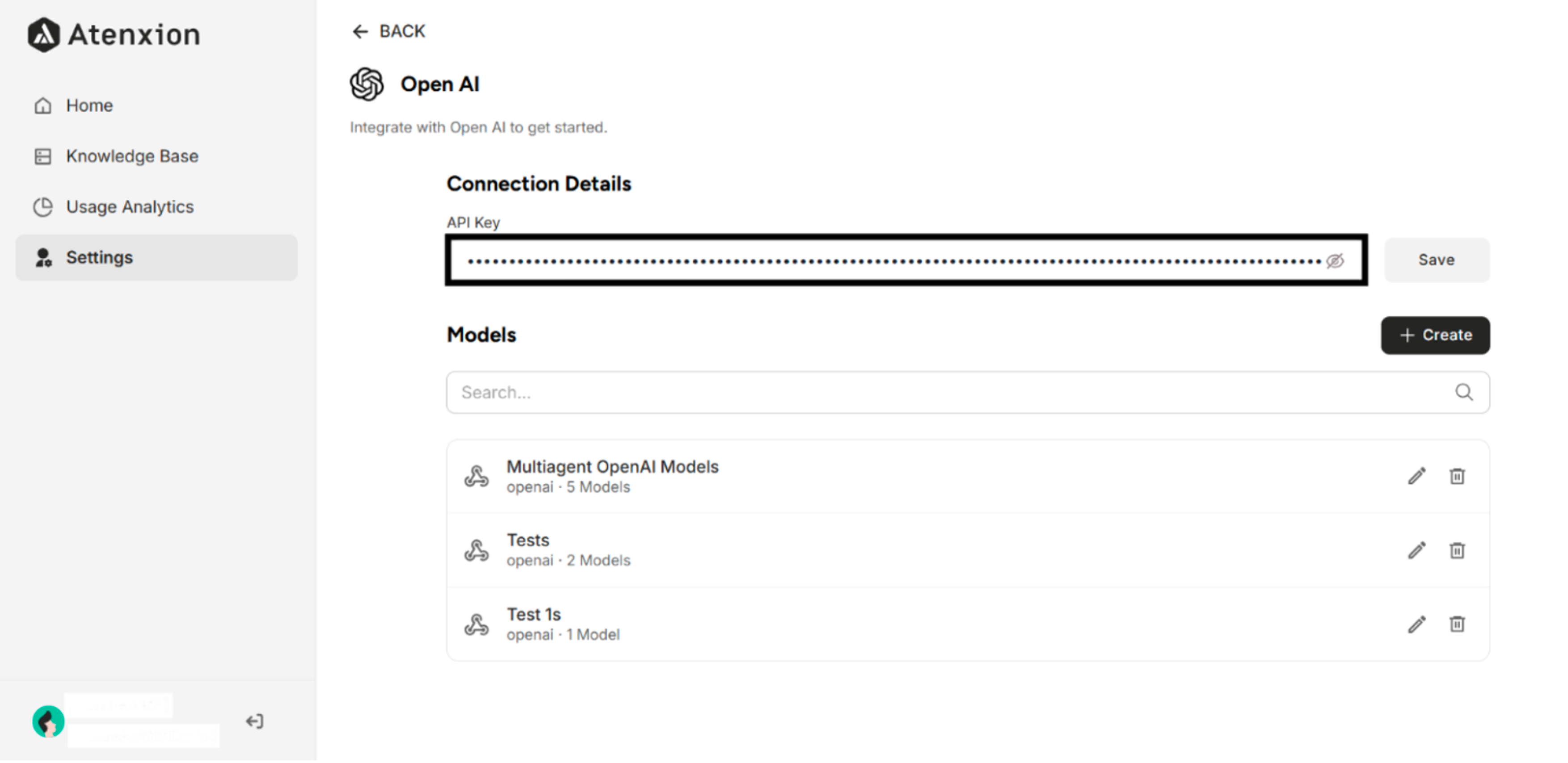 API Key that can be connected with OpenAI Models