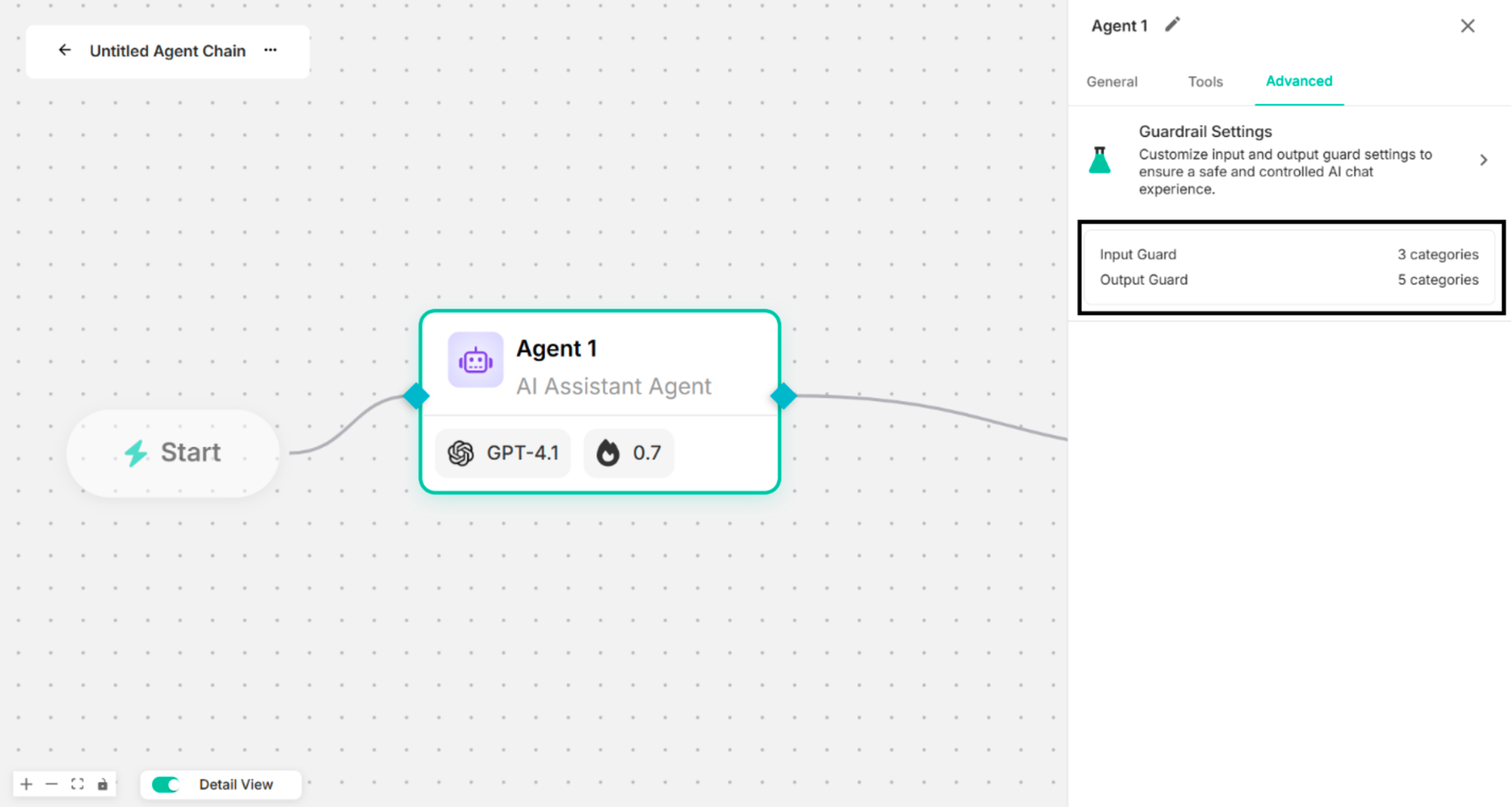 Advanced Configuration Drawer after applying Input and Output Guards