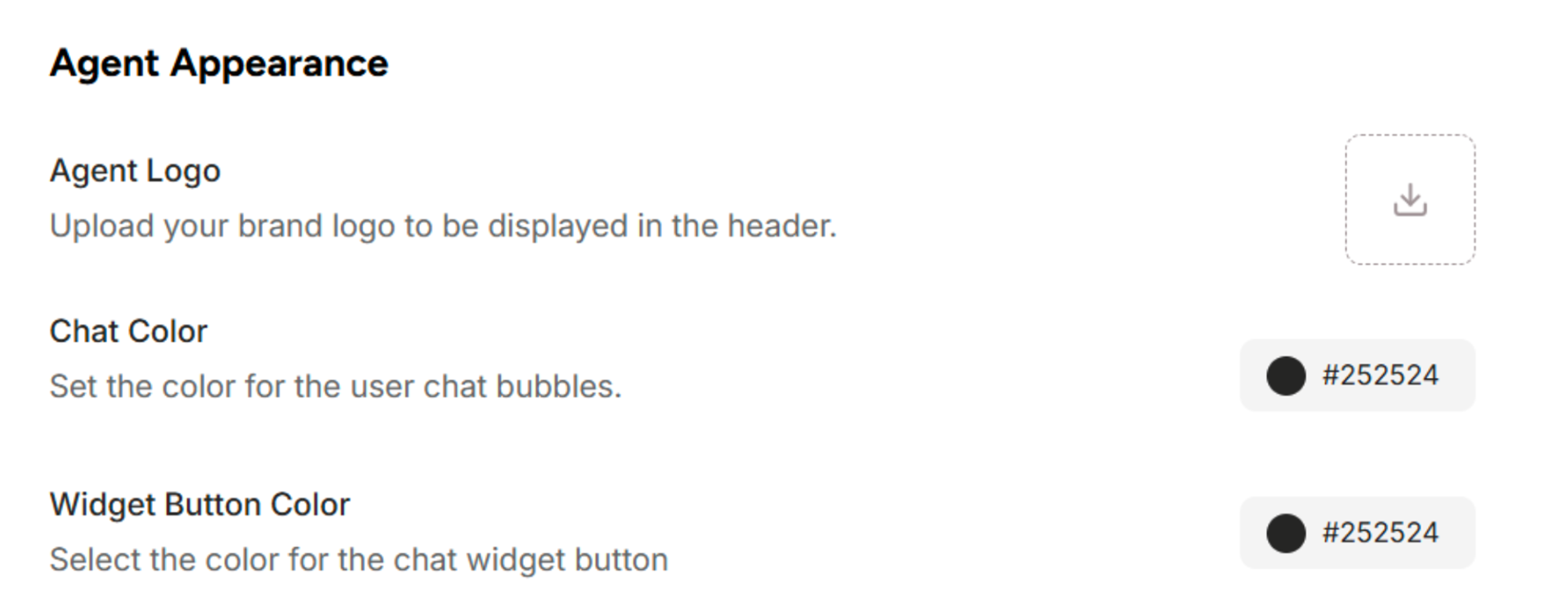 Agent Appearance Section