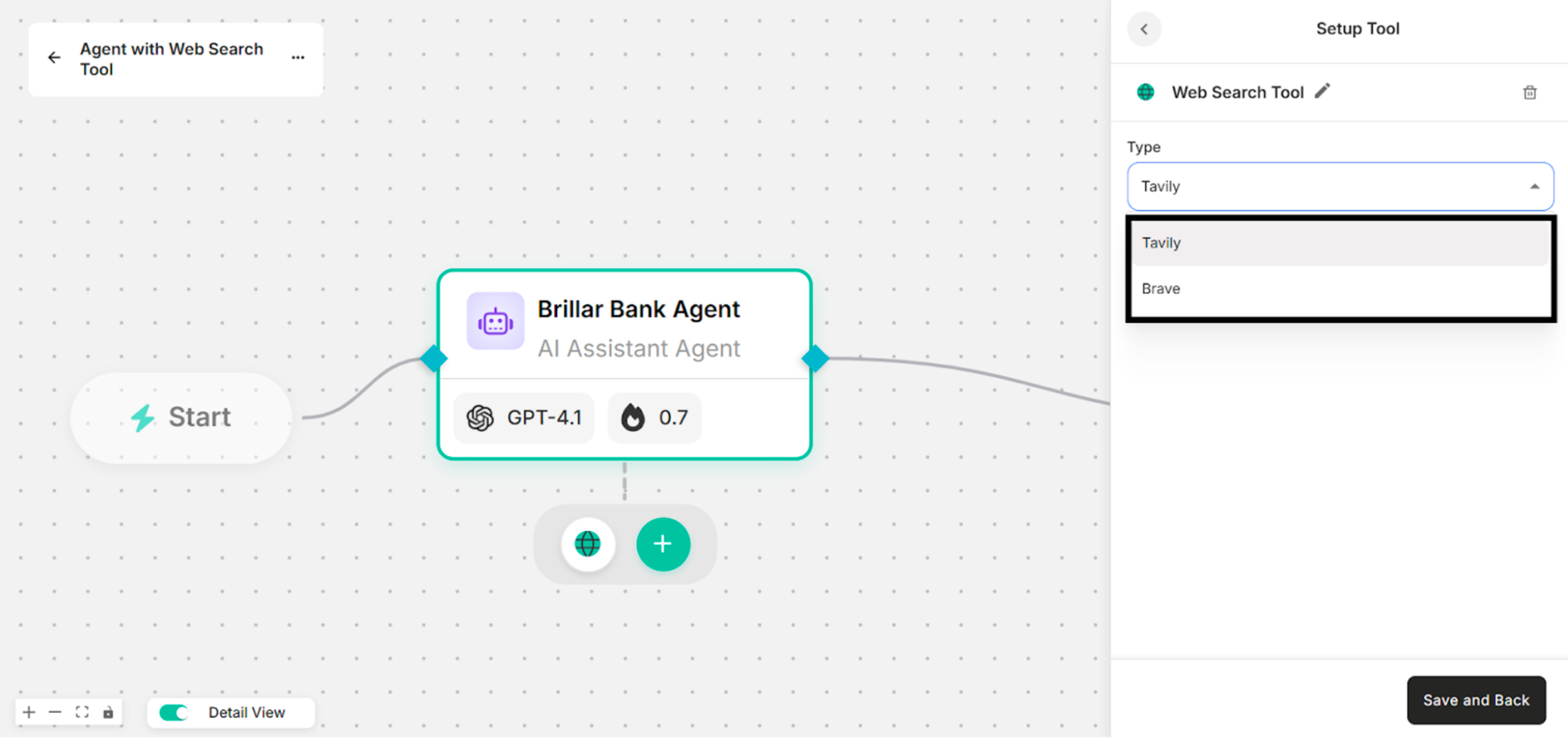 Available Types of Web Search engines in Setup Tool Interface