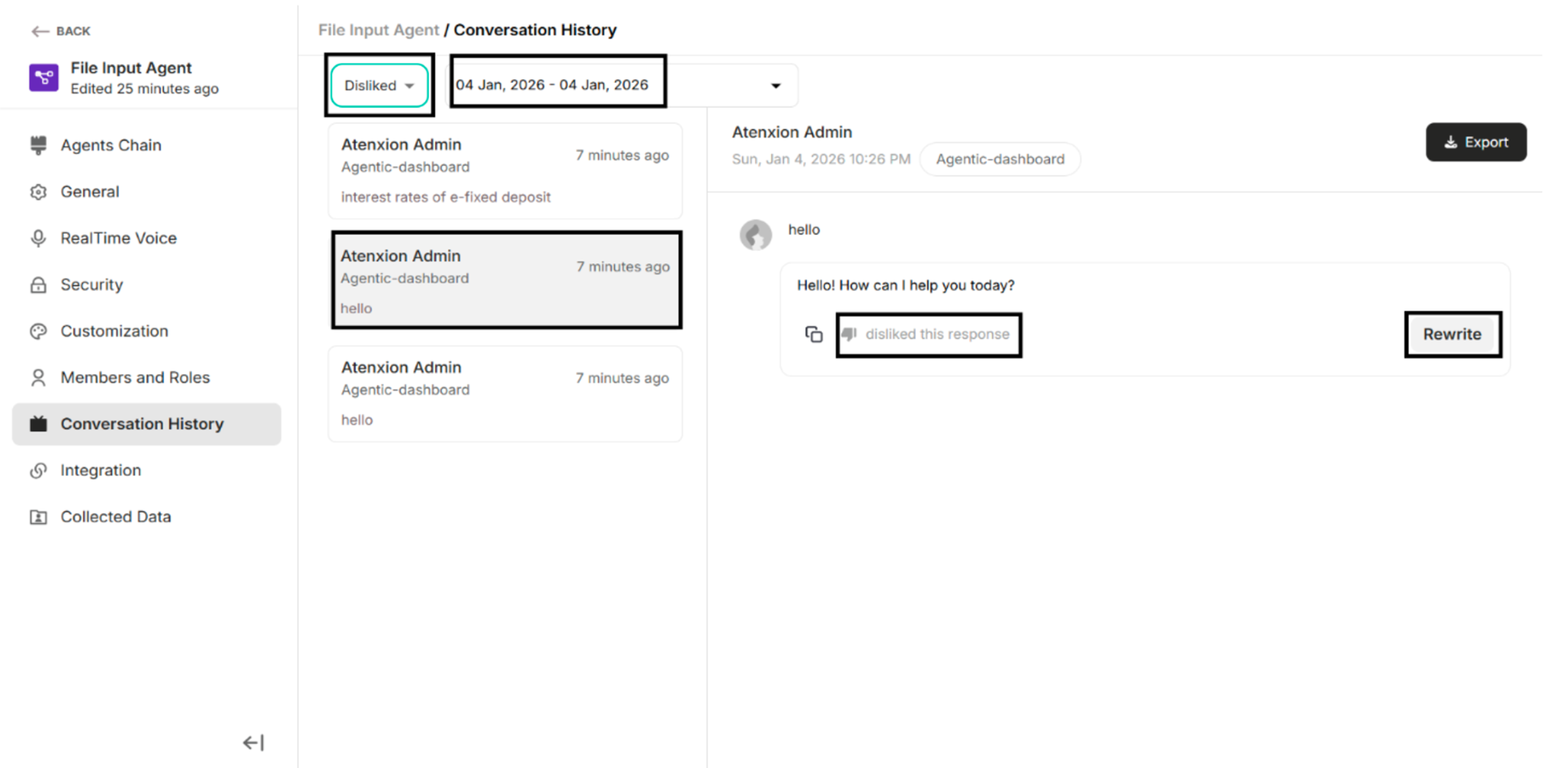 Disliked with Date Filter