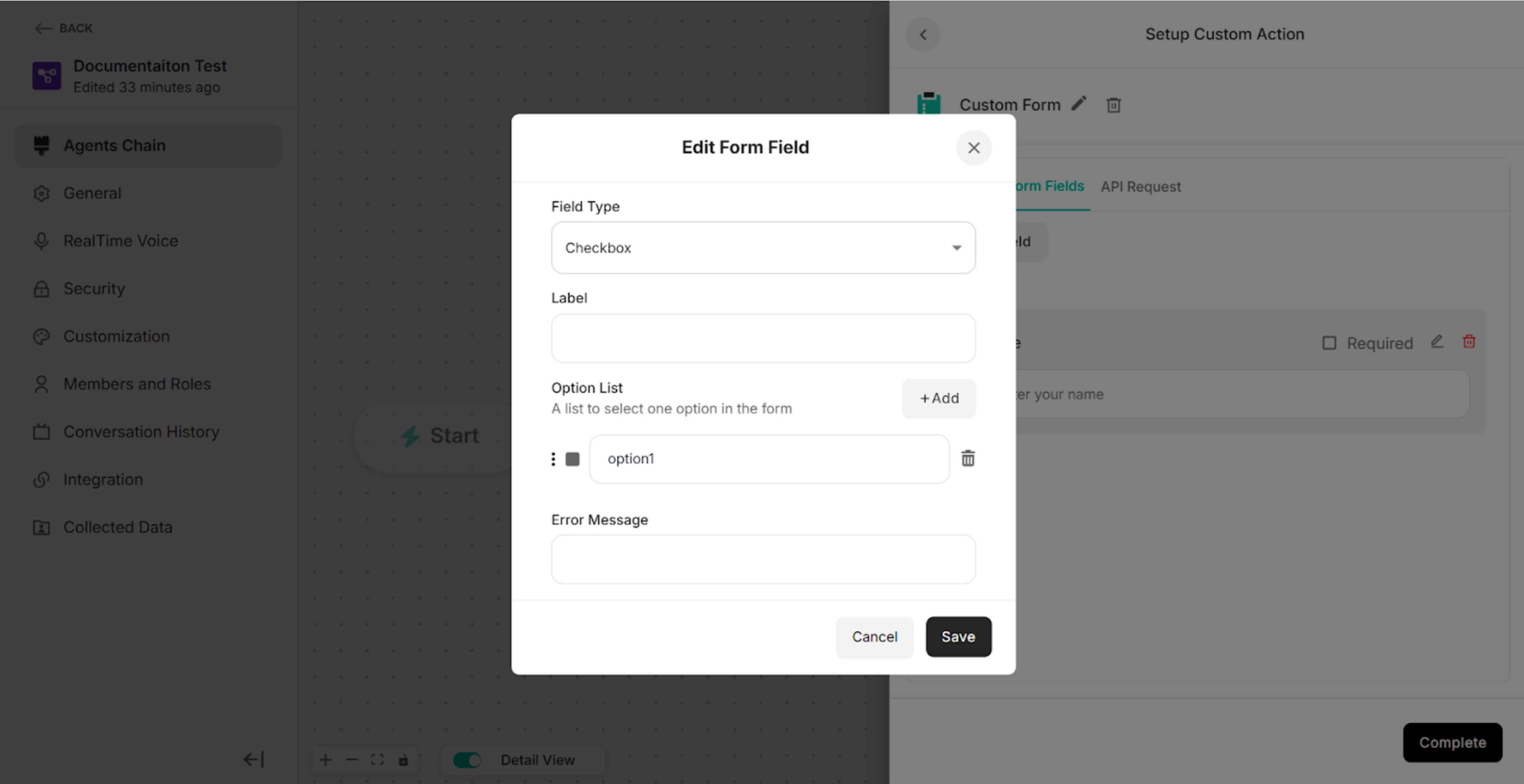 Edit Form Field for Checkbox Field Type after clicking the delete icon on option2