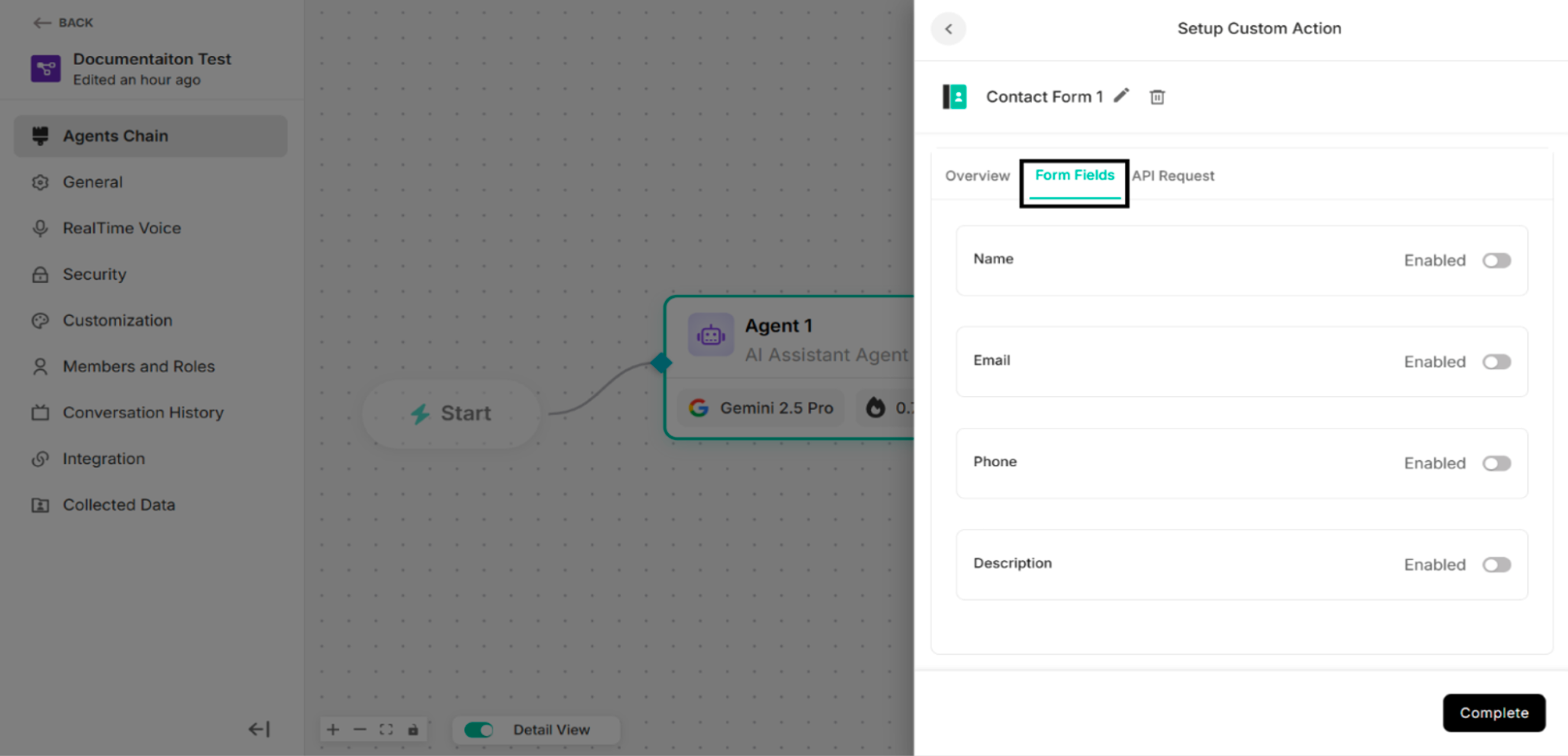 Form Fields Section (Default)