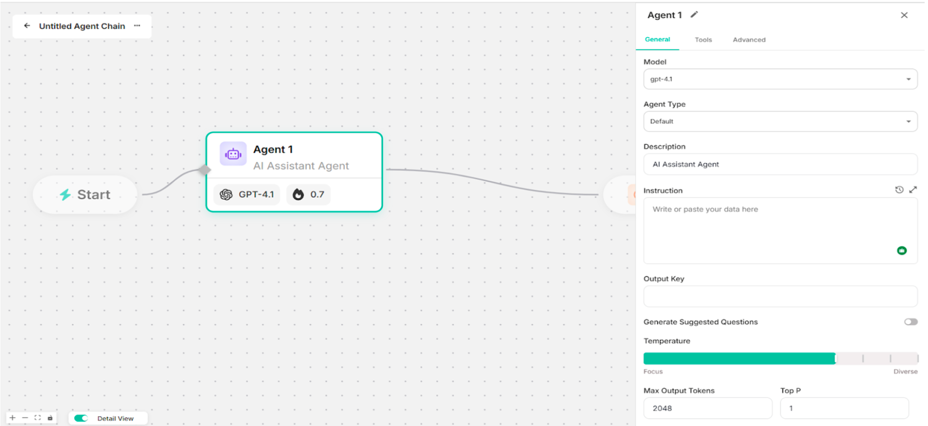 General Section of the Node Configuration Drawer