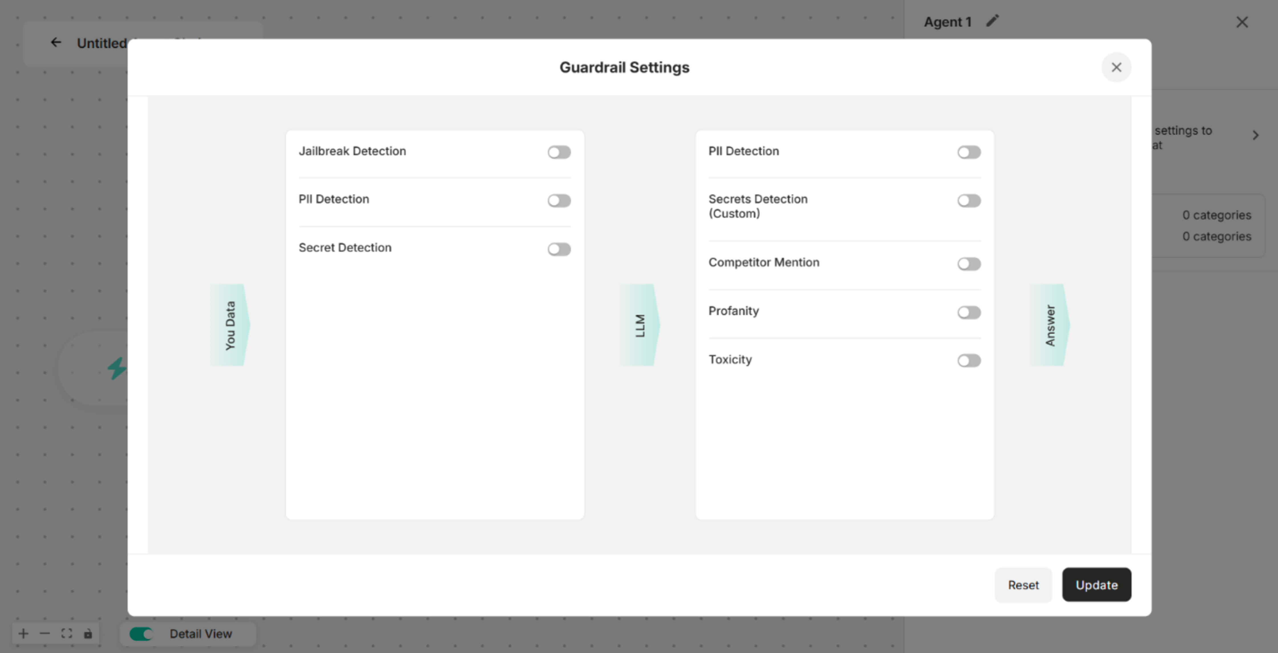 Guardrail Settings Pop-up