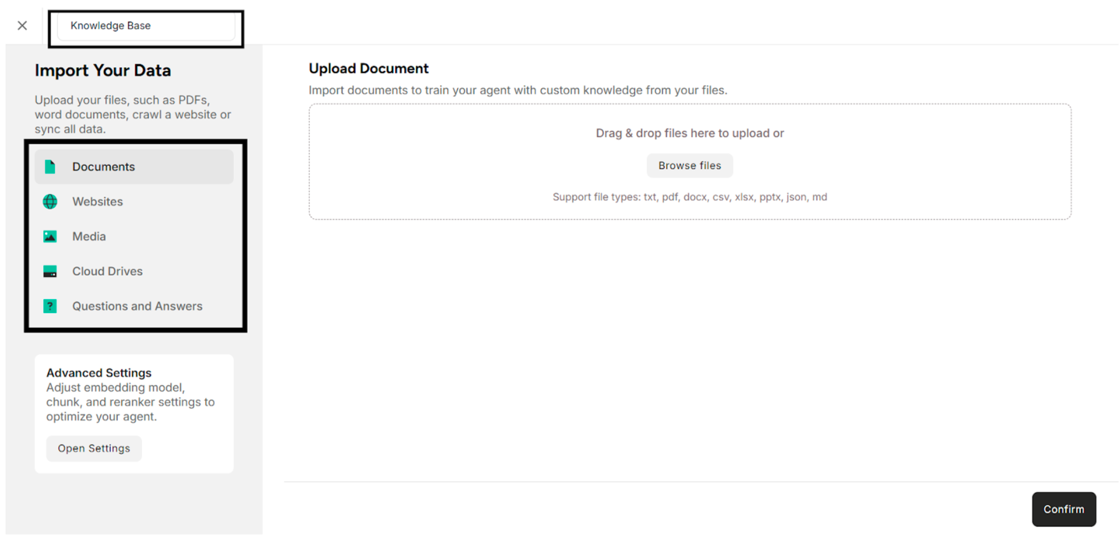 Import Data Interface and highlighting to edit Name