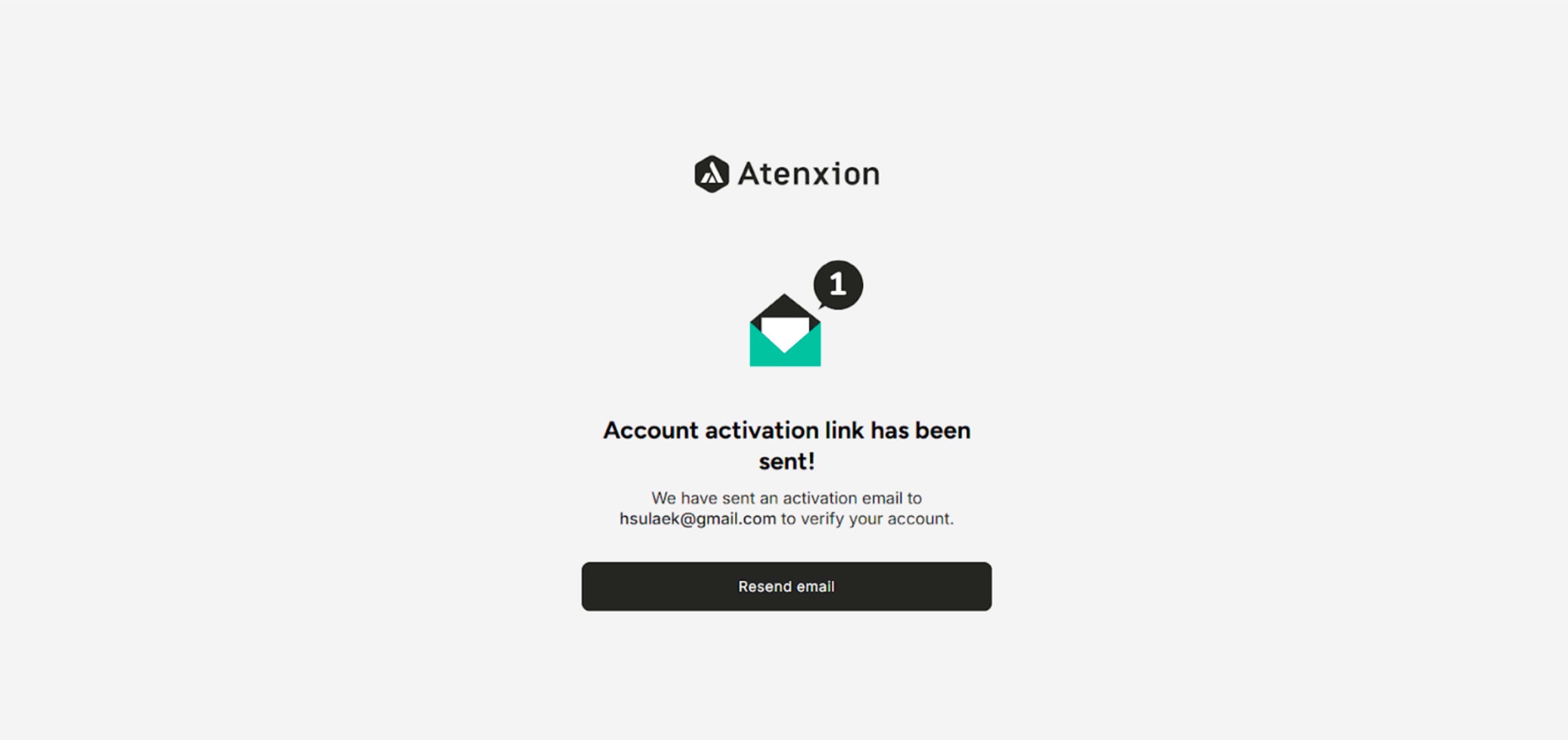 Check the Inbox to activate the New User Account