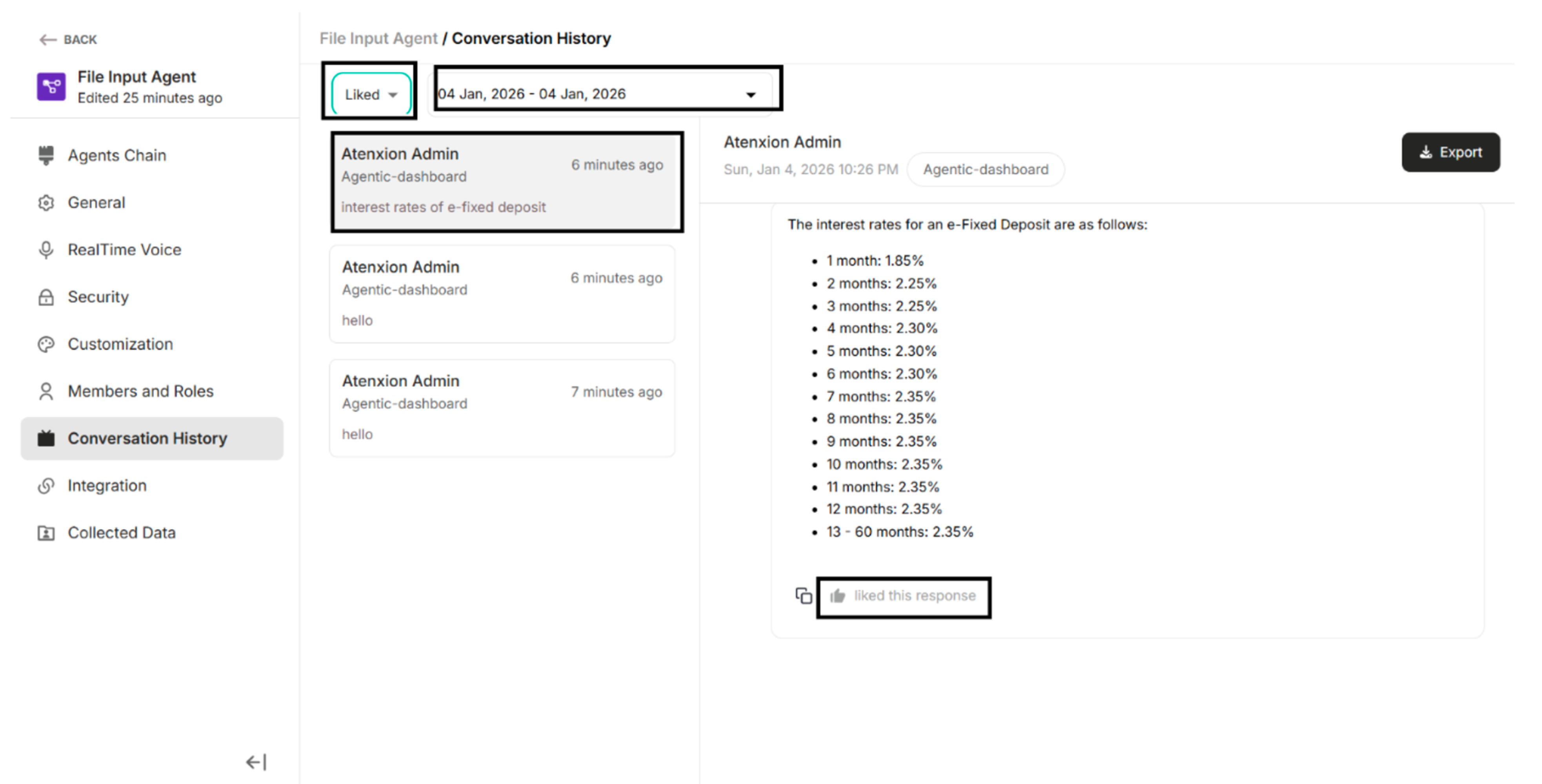Liked with Date Filter