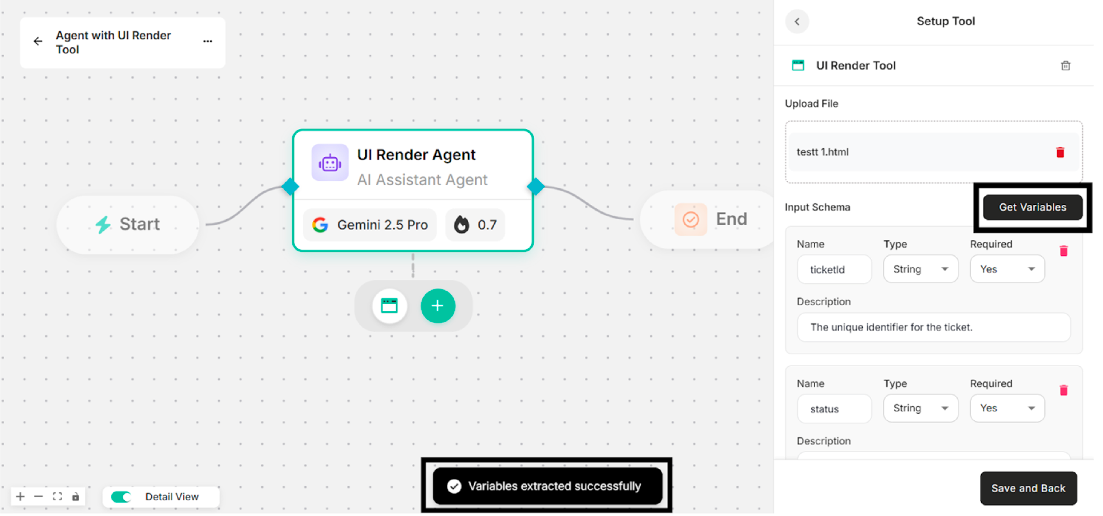 Showing_Success_Message_for_Getting_Variables_in_Setup_Tool_Interface
