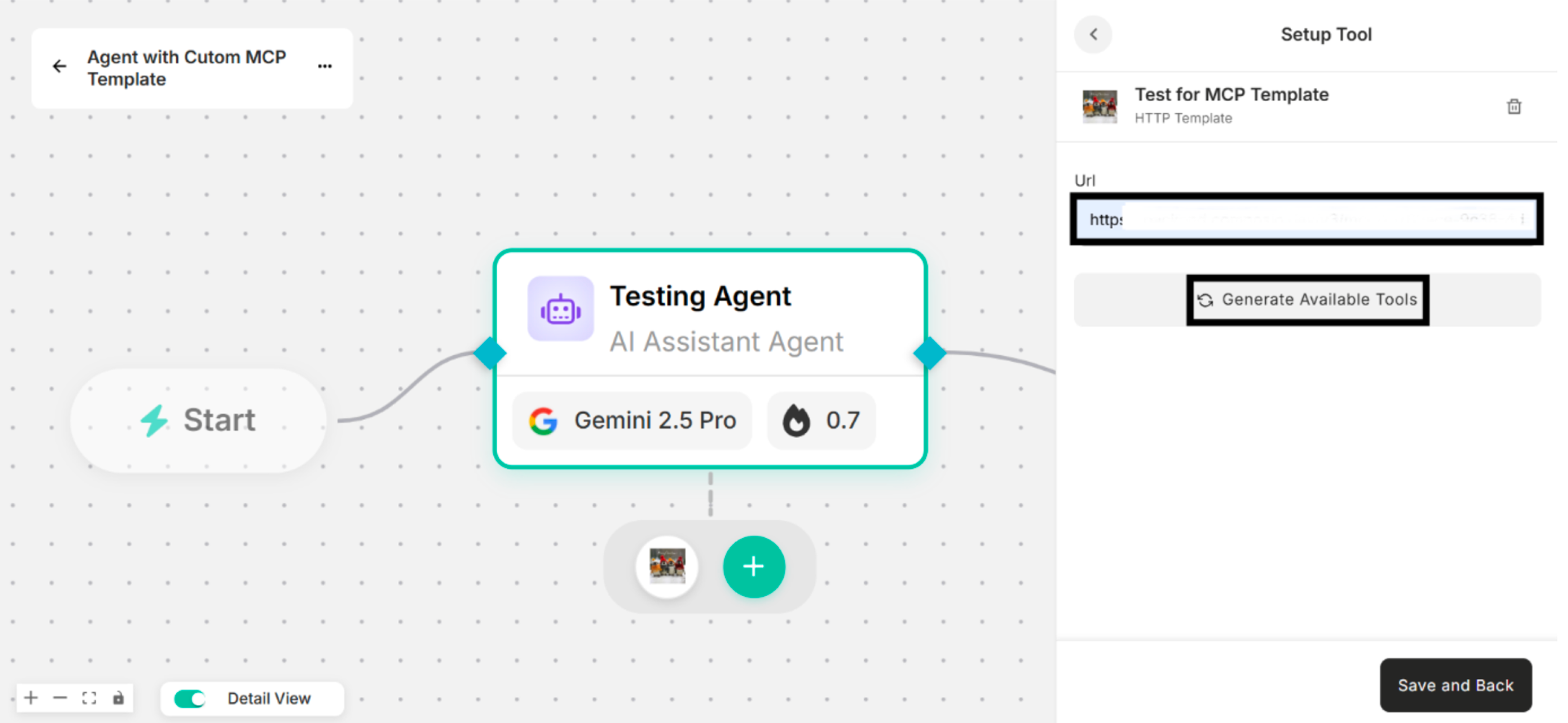Showing URL Box under Setup Tool Interface