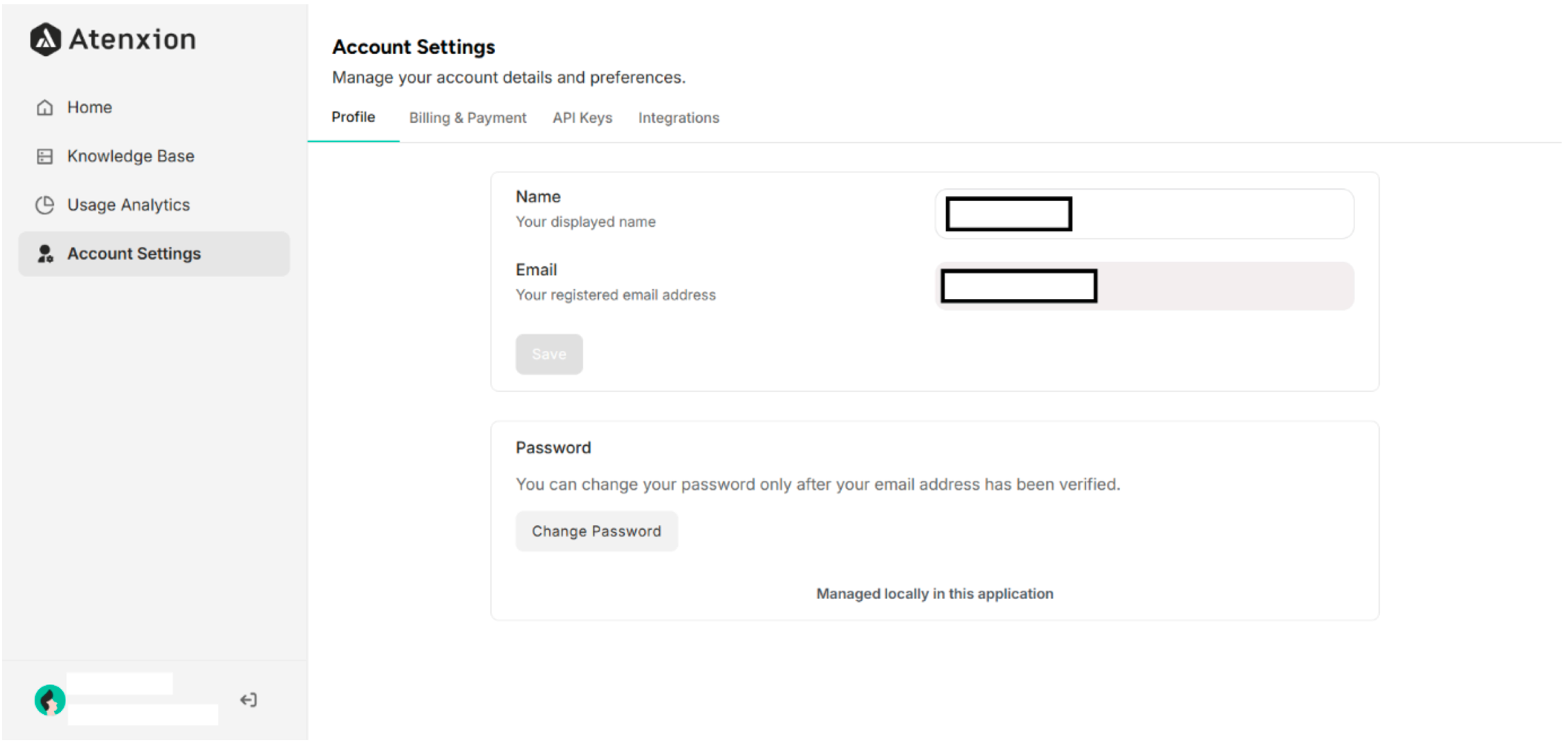 User Profile Details Interface of Account Settings