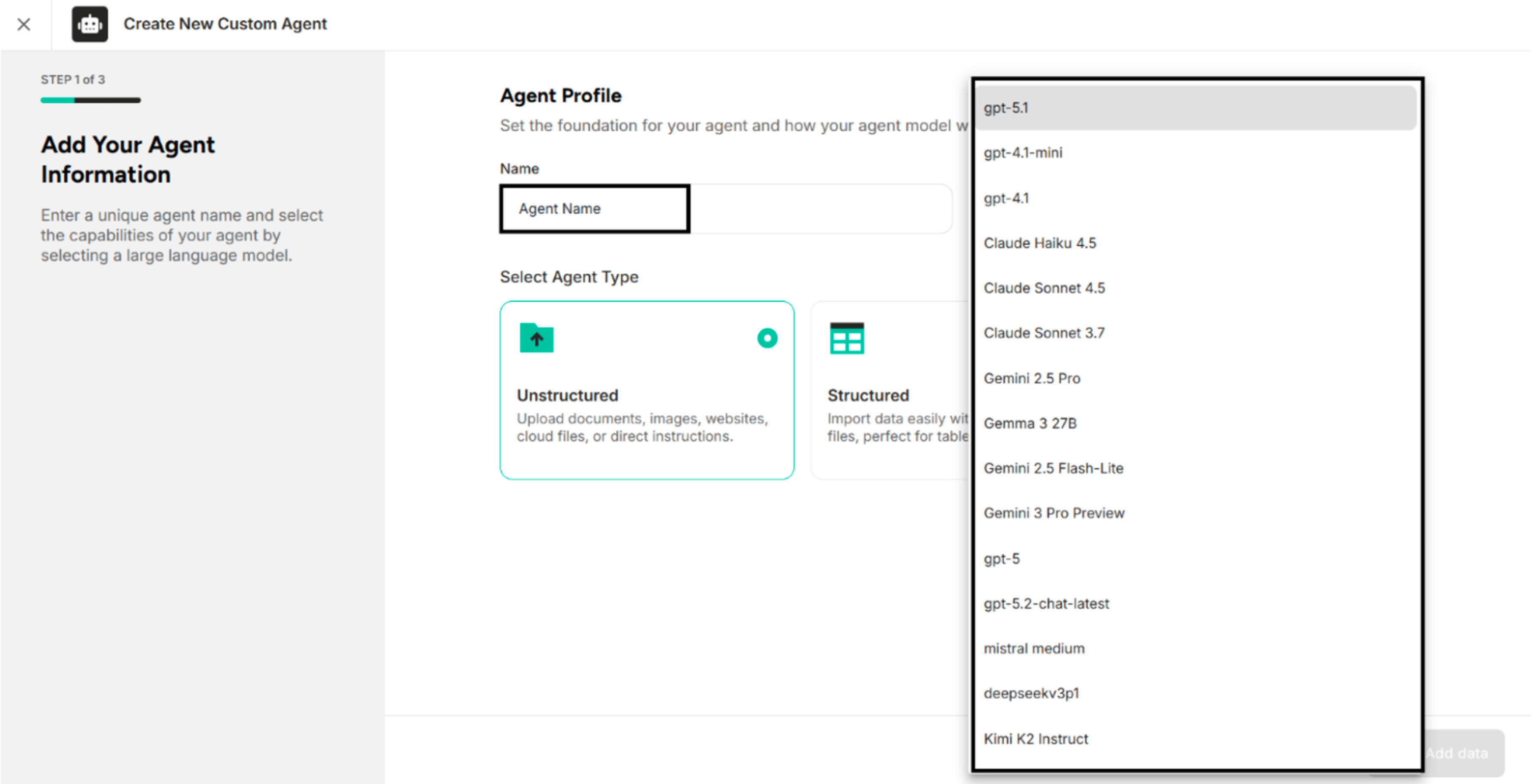 Agent Information Interface