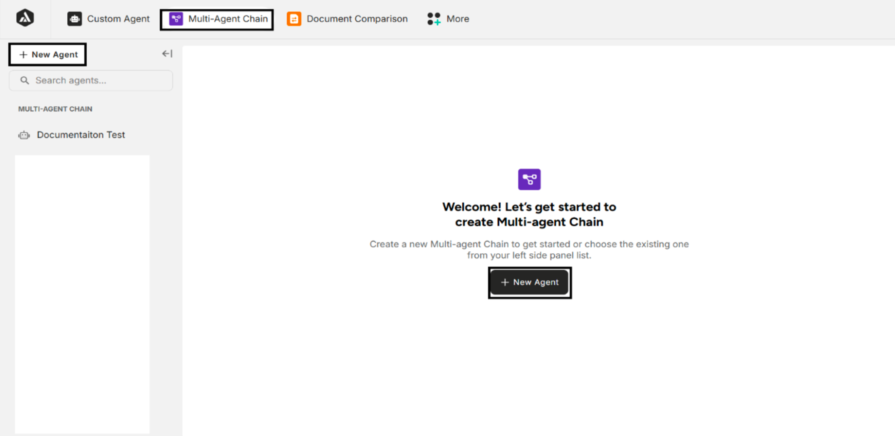 Create "+ New Agent" Interface of Multi Agent