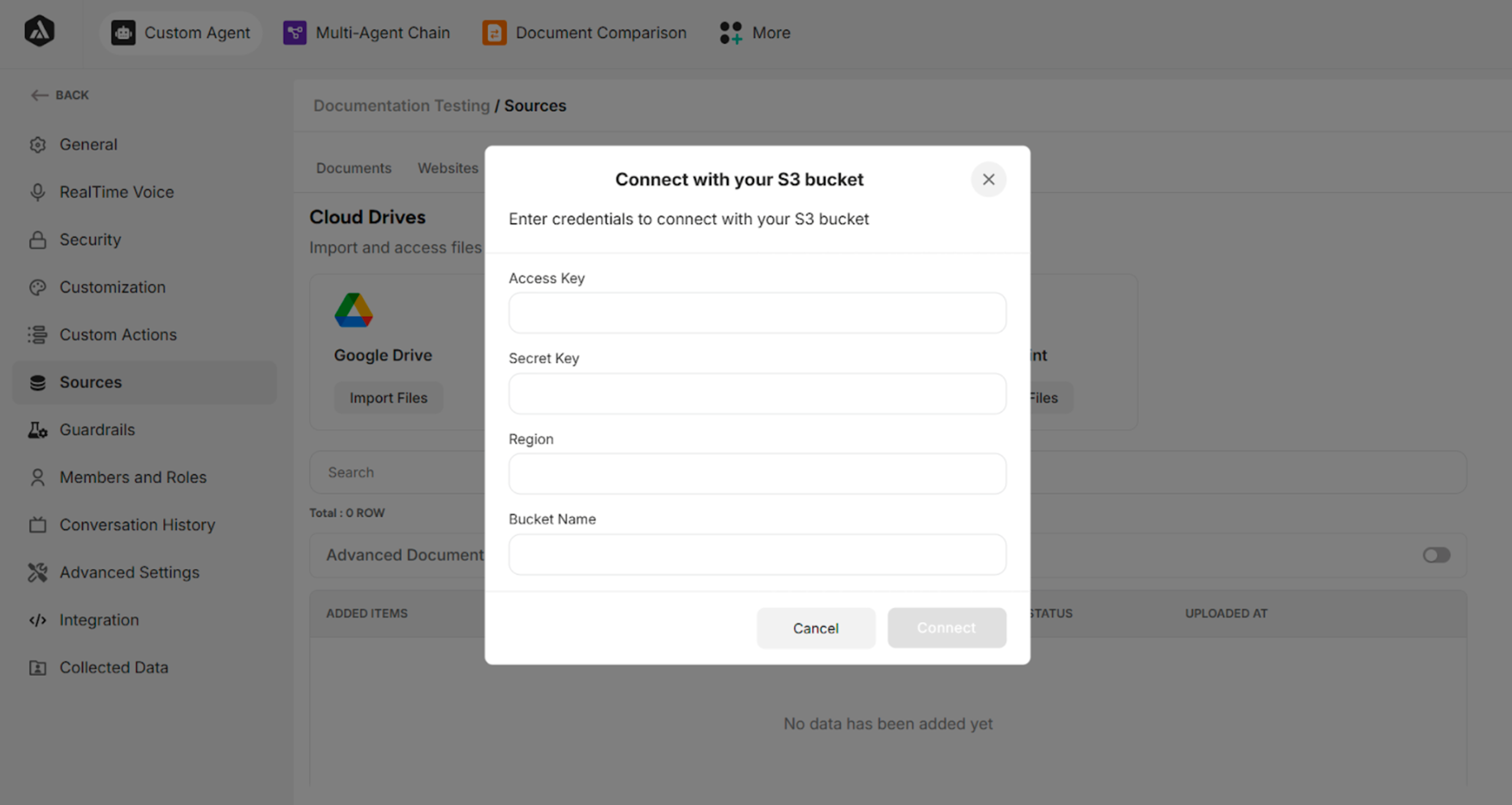 Credential Input Form