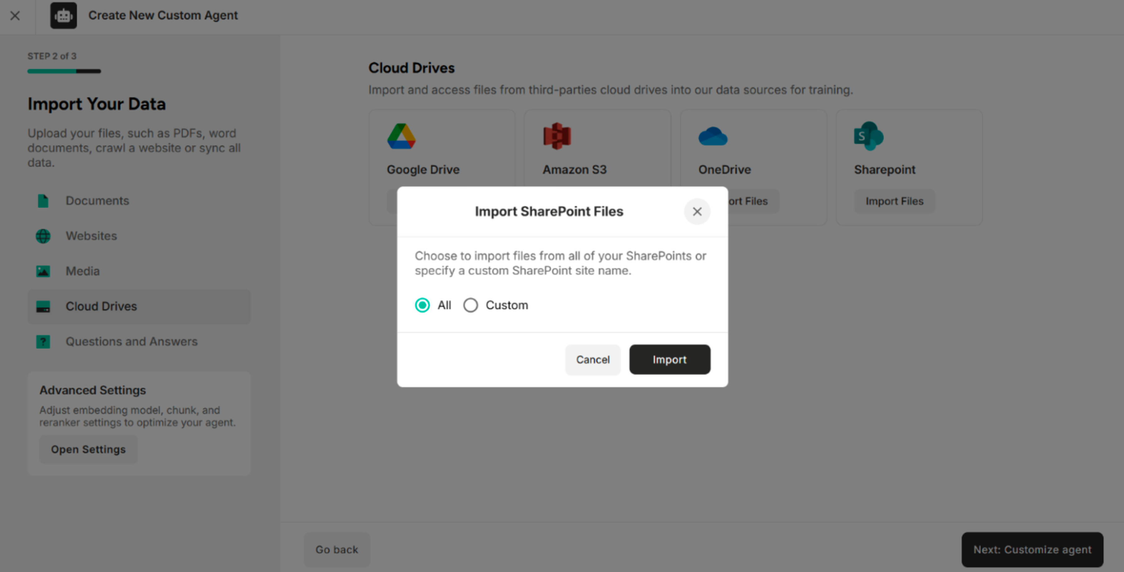 Import SharePoint Files Interface for "All"