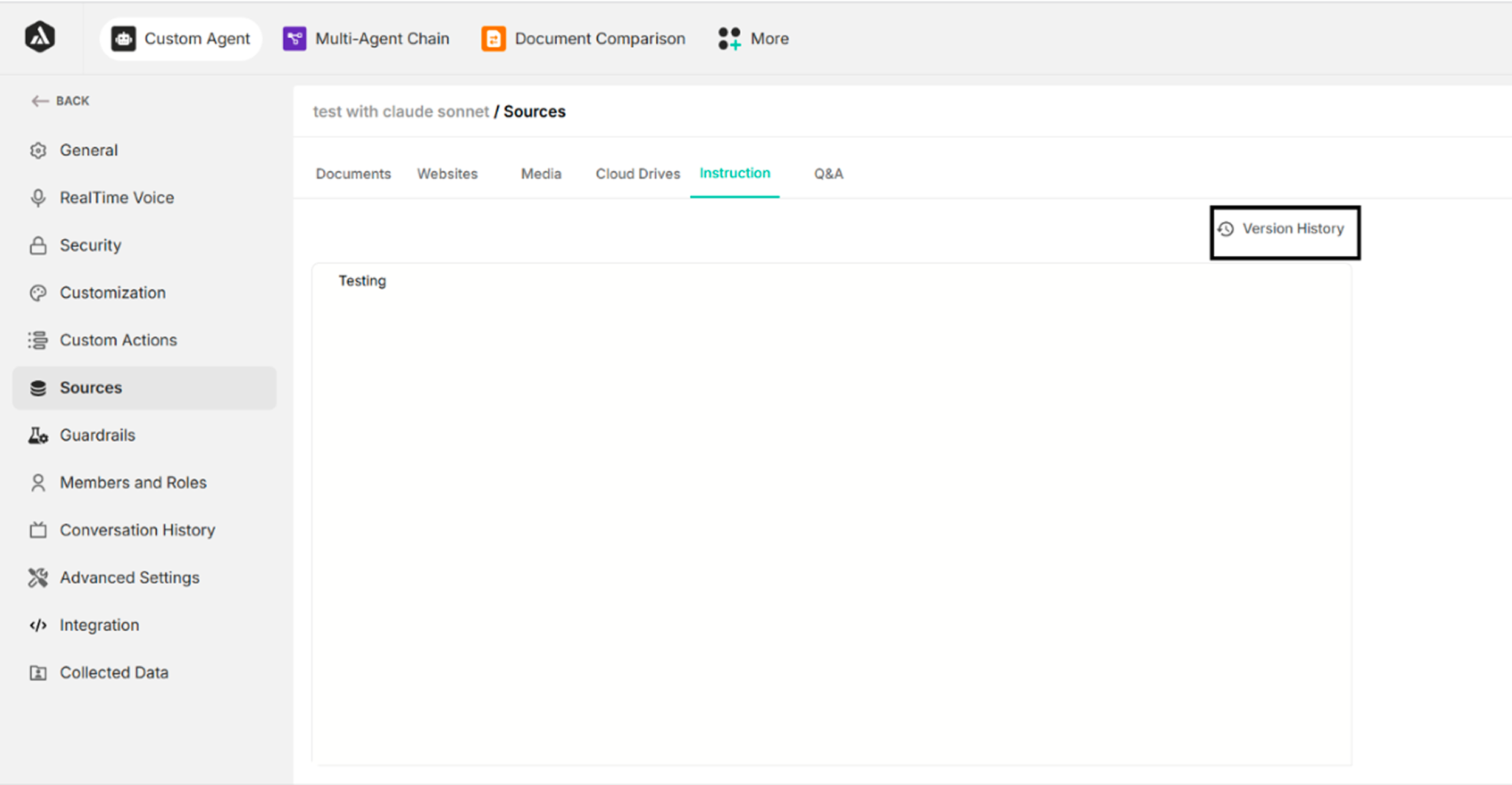 Screen after modifying the instruction