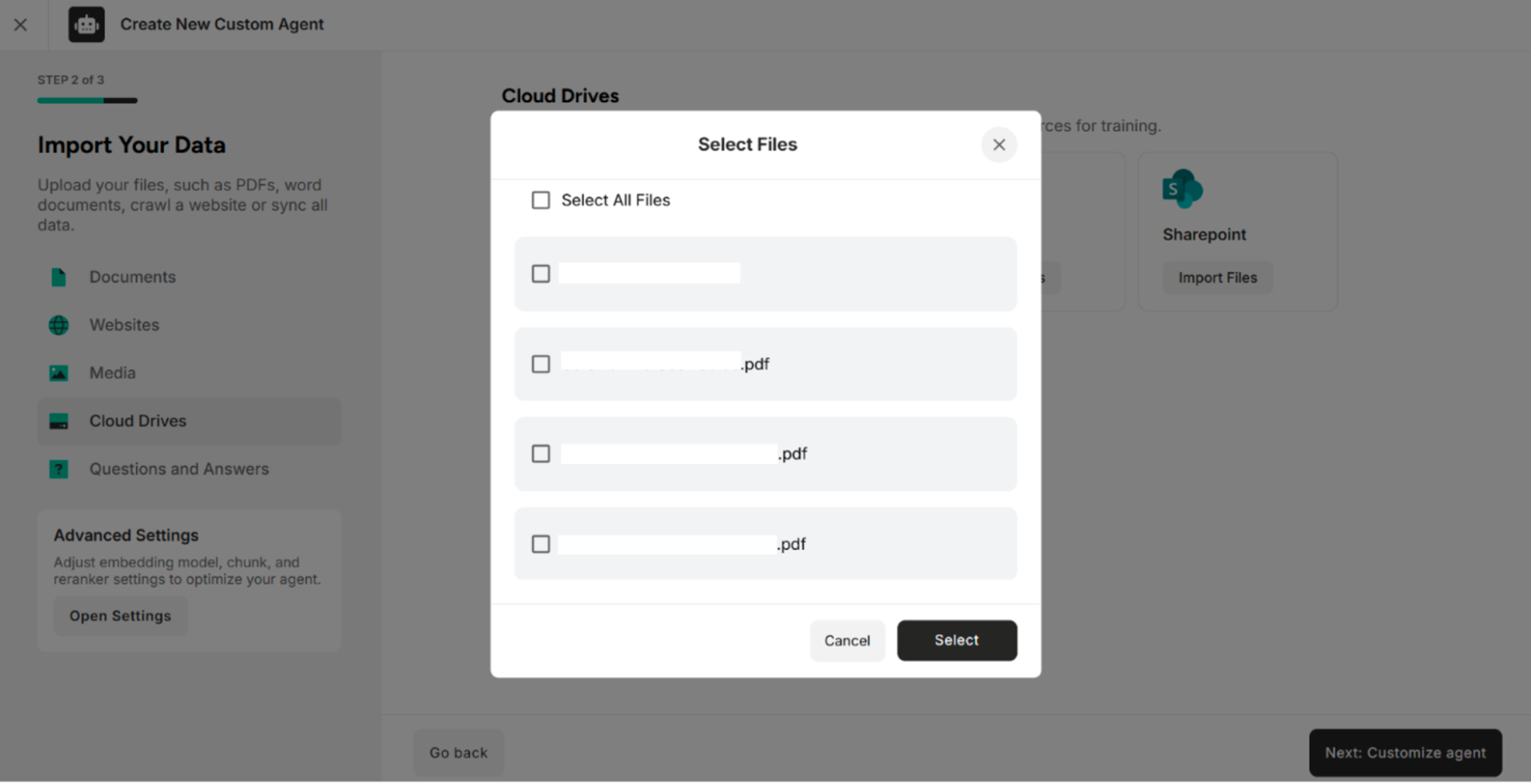 Select Files Pop-up from SharePoint
