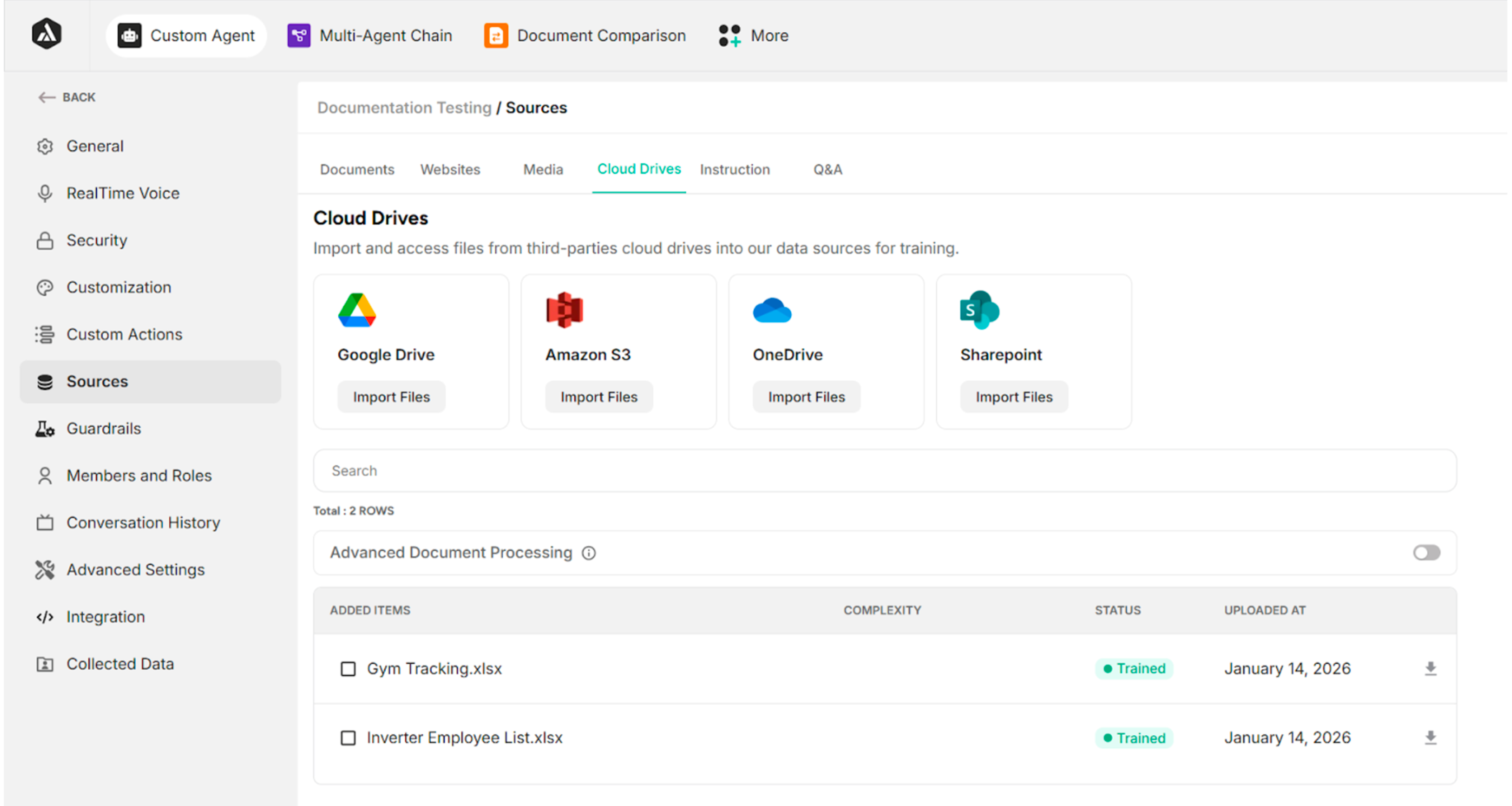 Success Message after clicking Save Changes Button