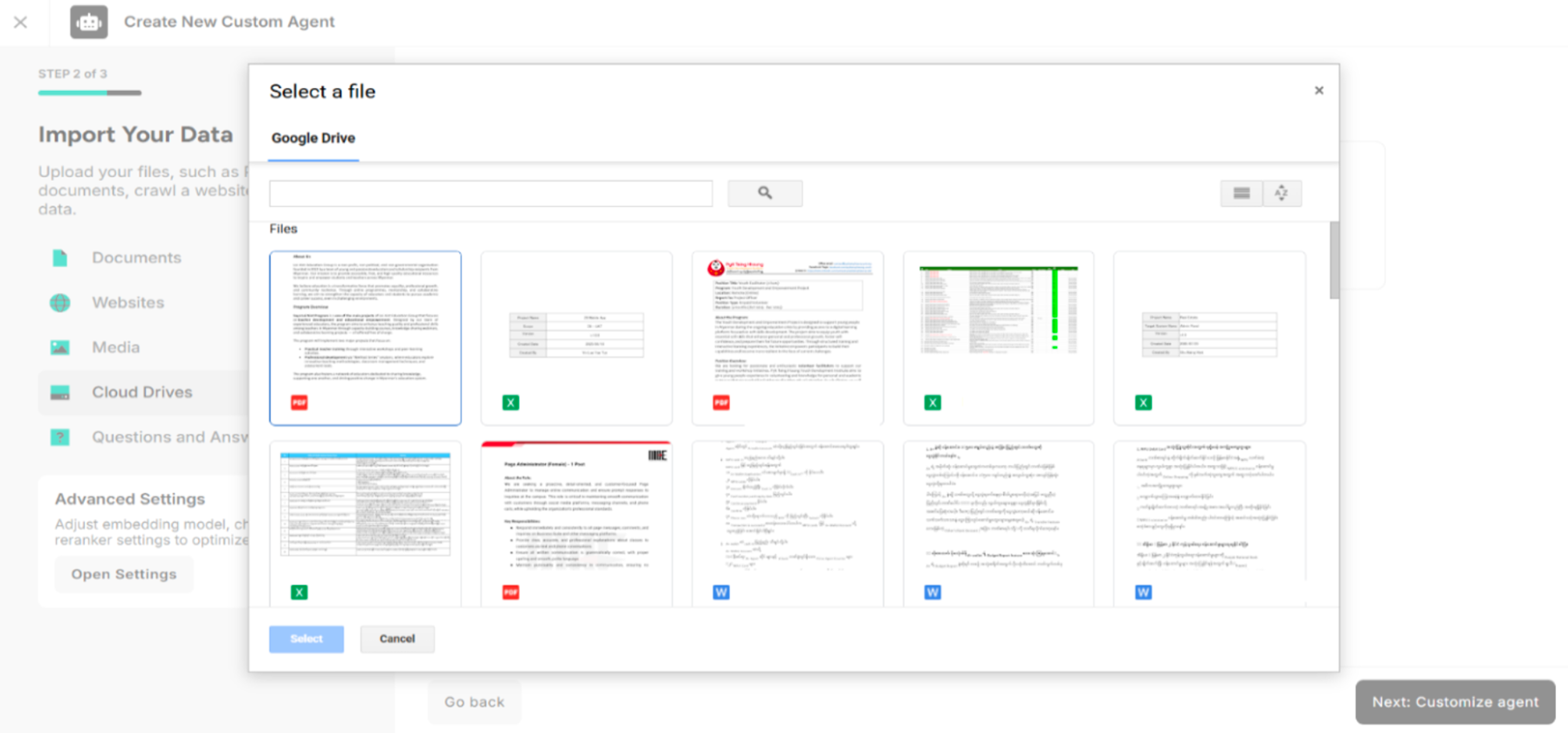 The Available Uploaded Files in the Google Drive