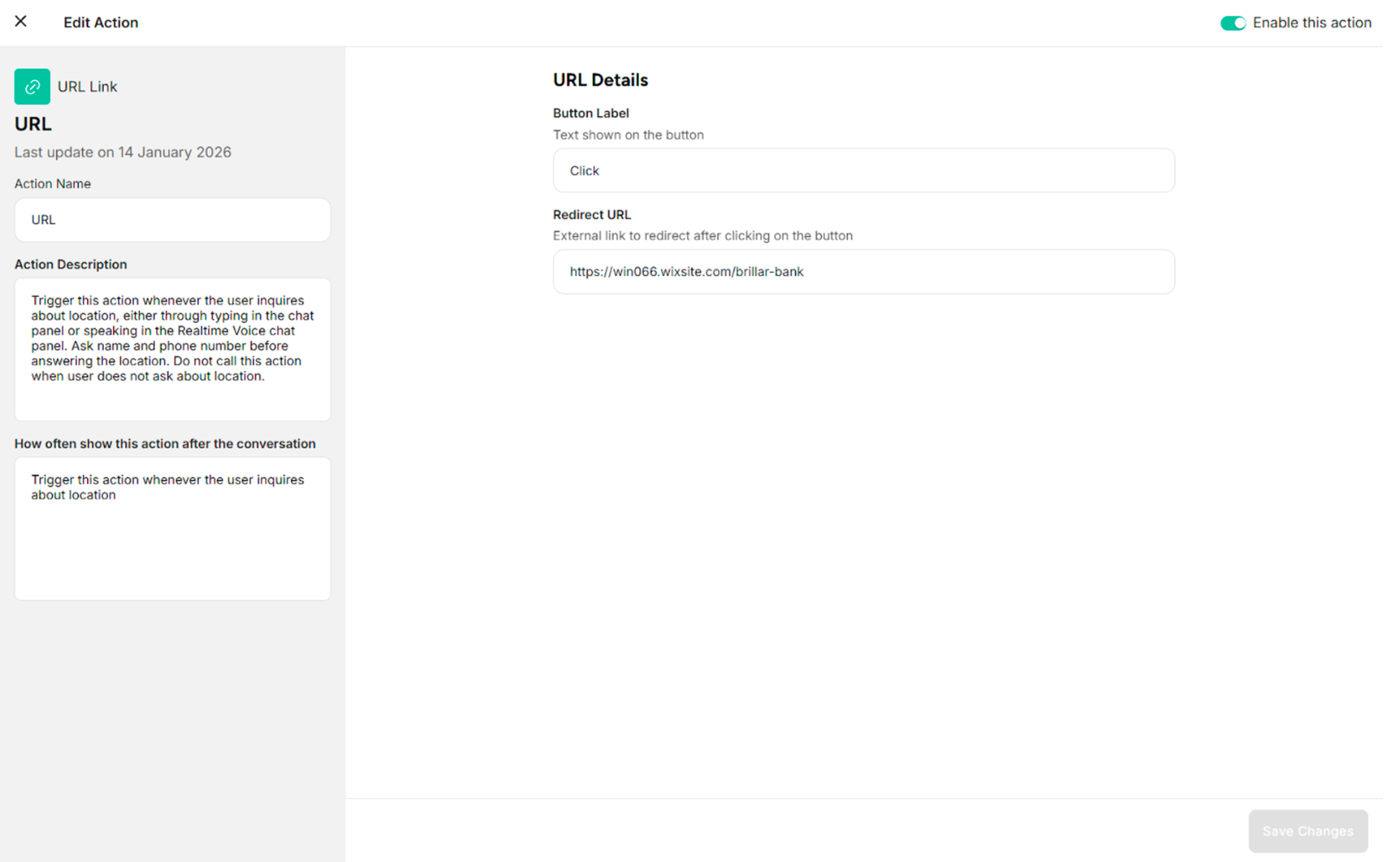 The Screen after clicking Edit Icon