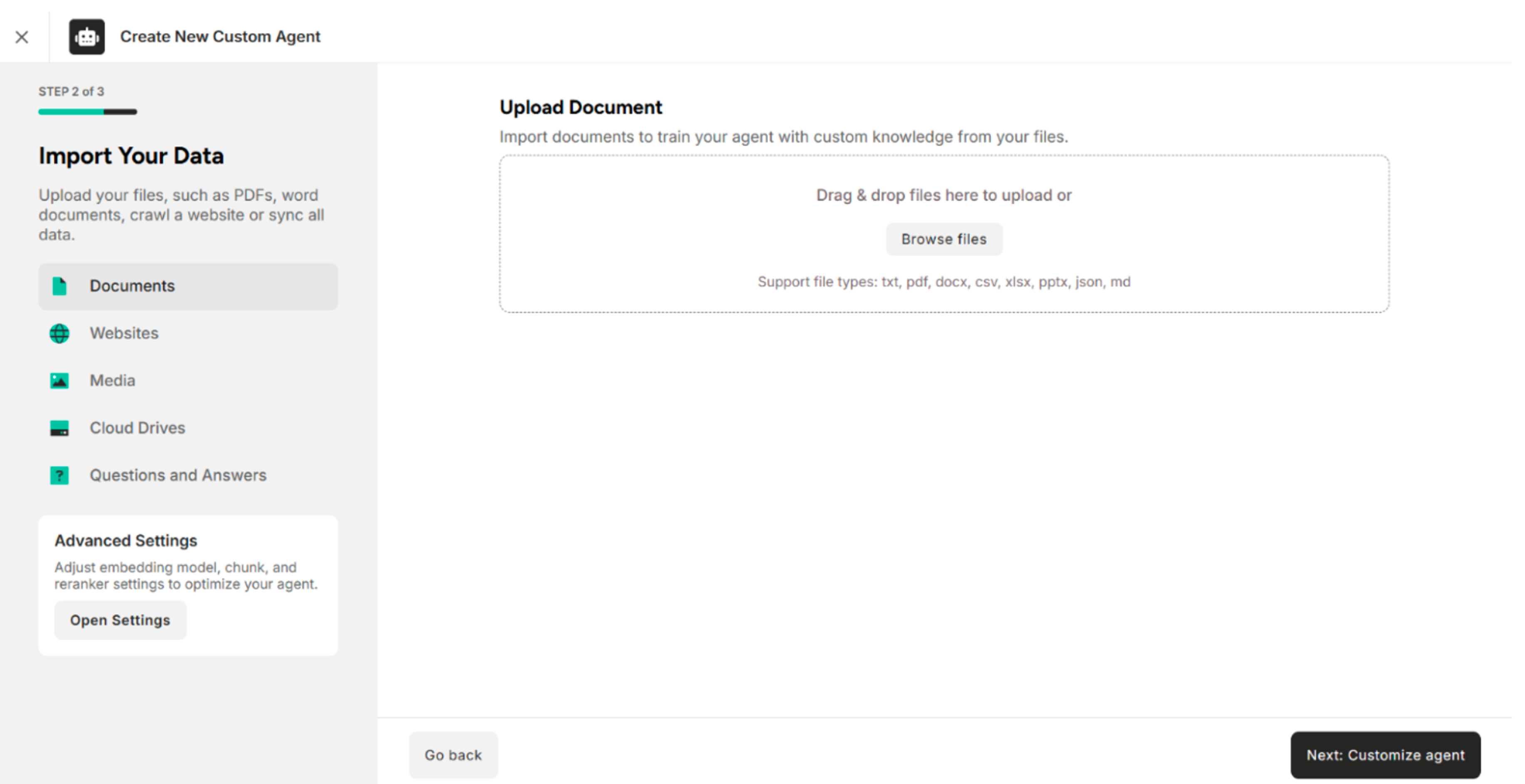The Screen after clicking "Next: Add data" button