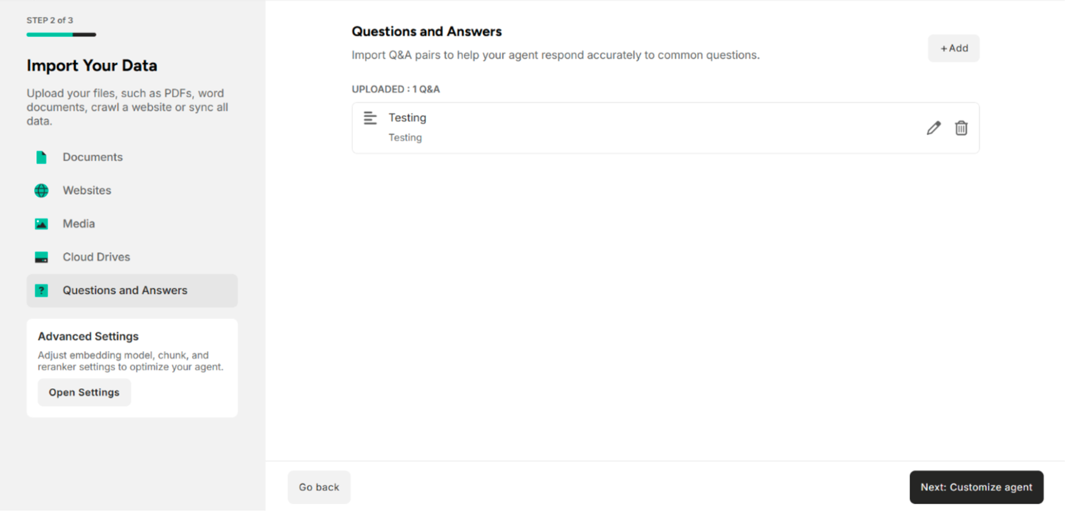 The updated Q and A Pair in the Questions and Answers Section